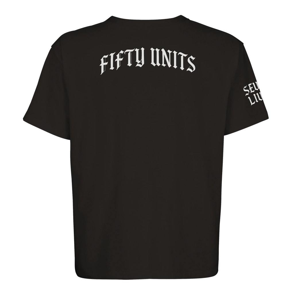 camiseta oversize unisex FIFTY UNITS logo FU x SL black 