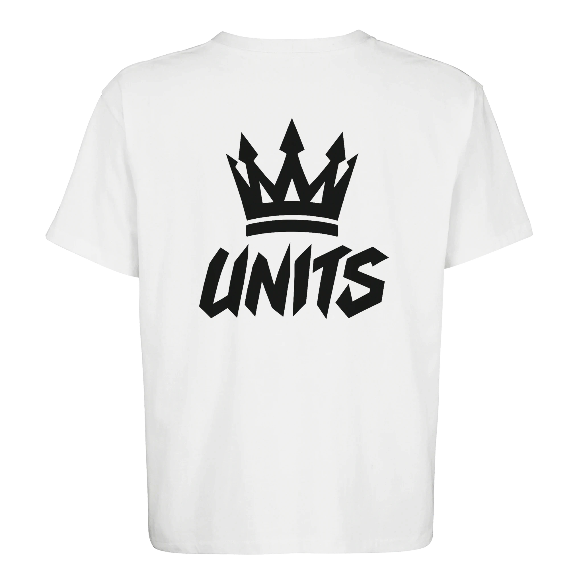 camiseta oversize unisex FIFTY UNITS logo corona white