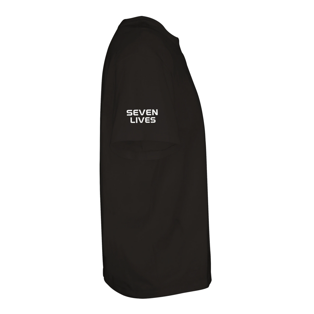 detalle logo manga camiseta oversize negra