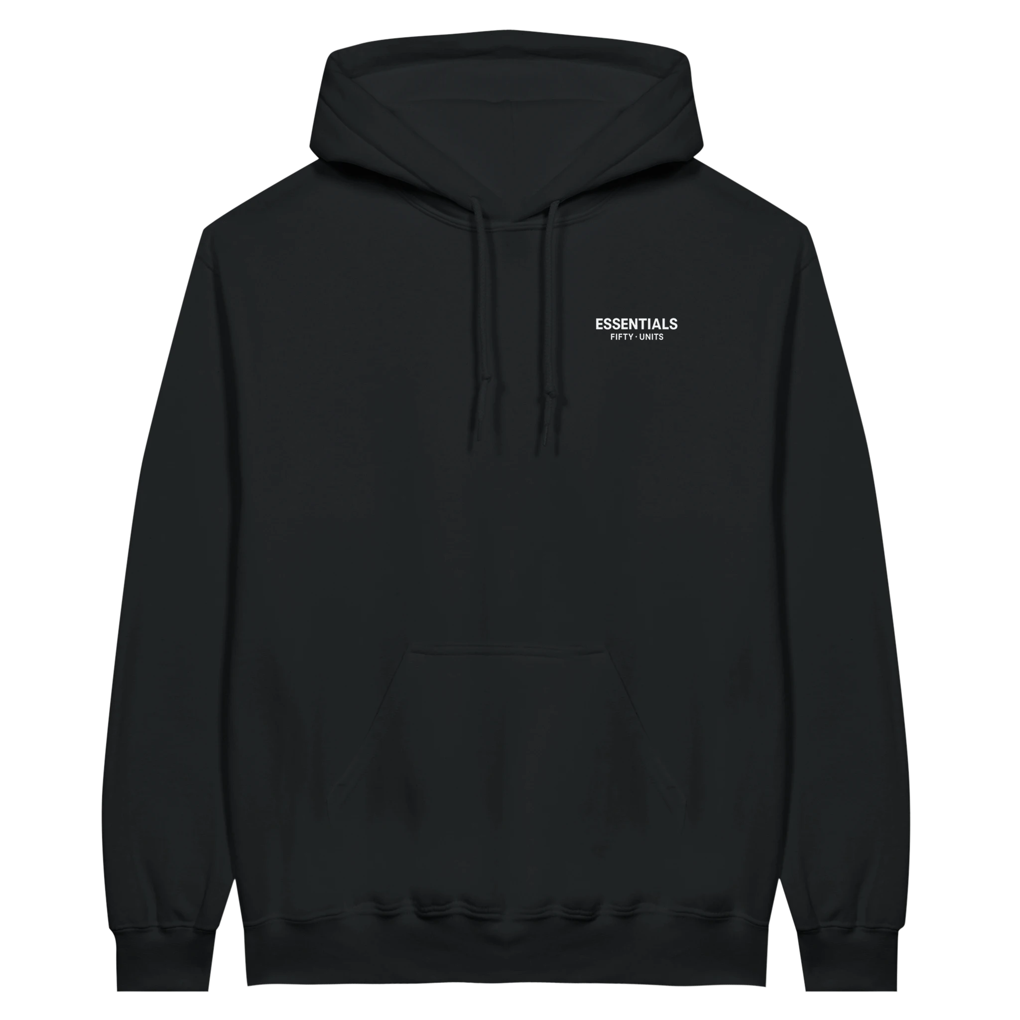 detalle capucha y cordones essential hoodie