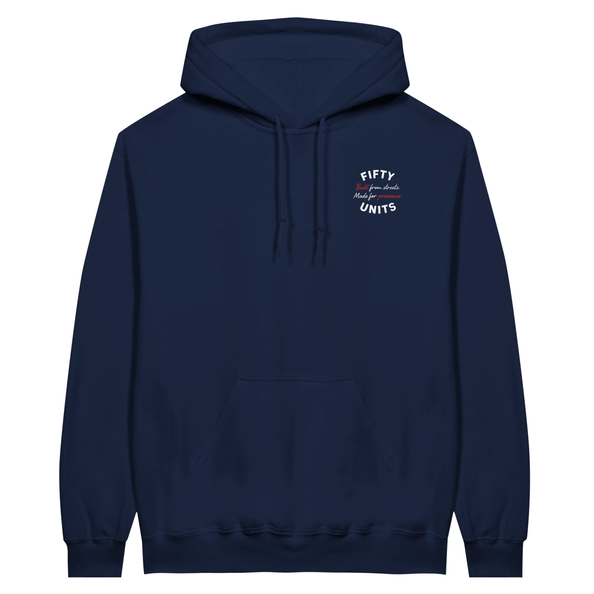 detalle capucha y cordones built presence