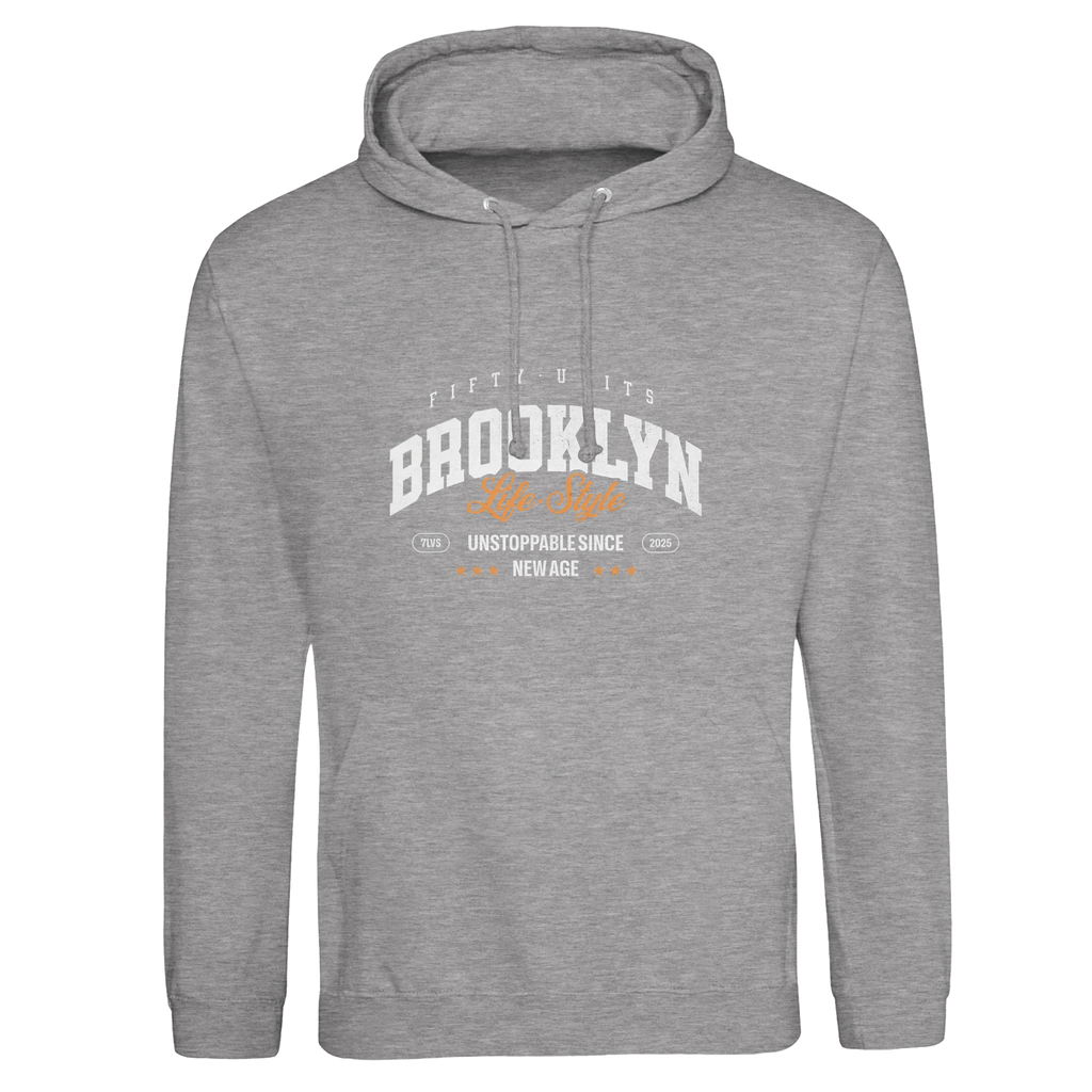 sudadera con capucha brooklyn fifty units - grey