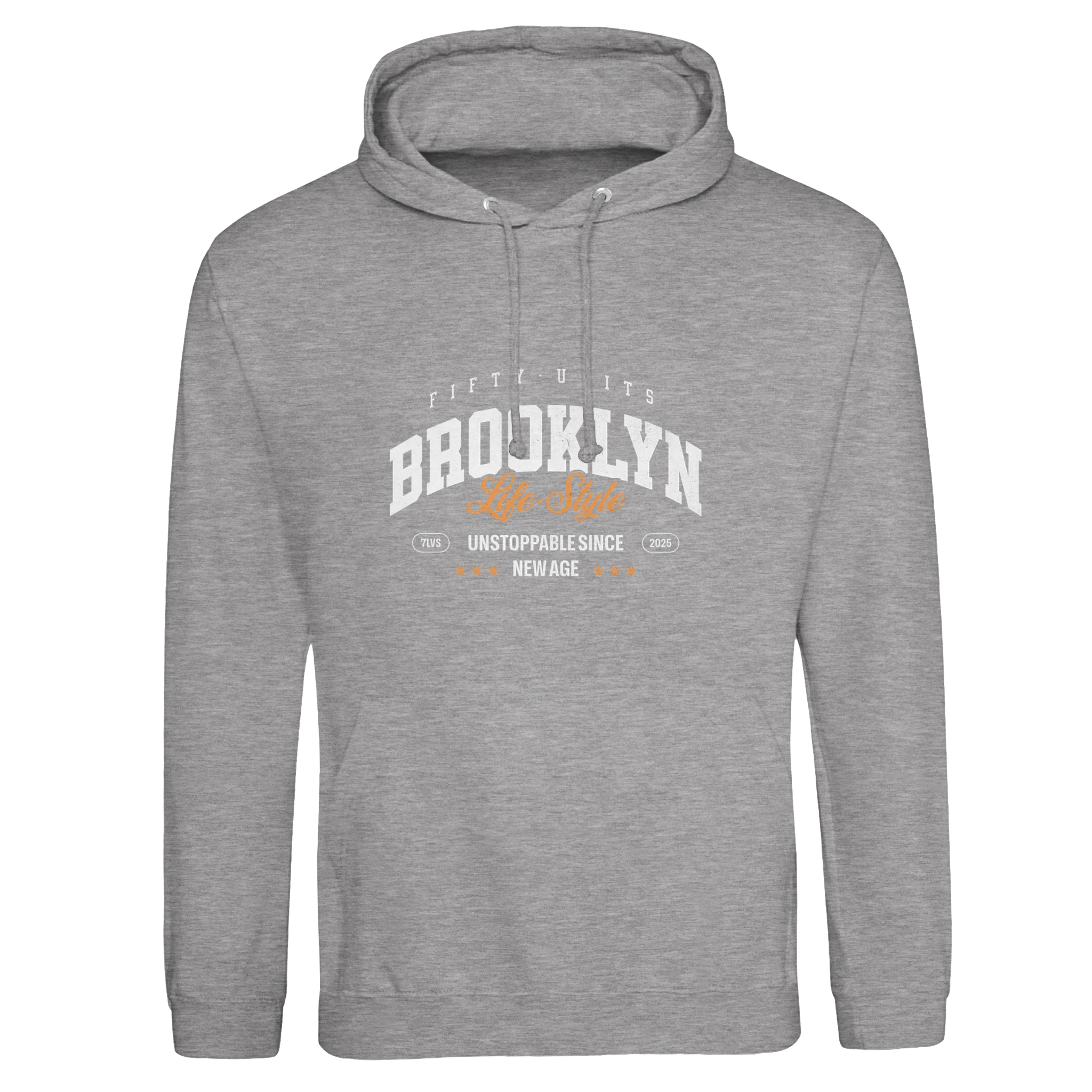 sudadera con capucha brooklyn fifty units - grey
