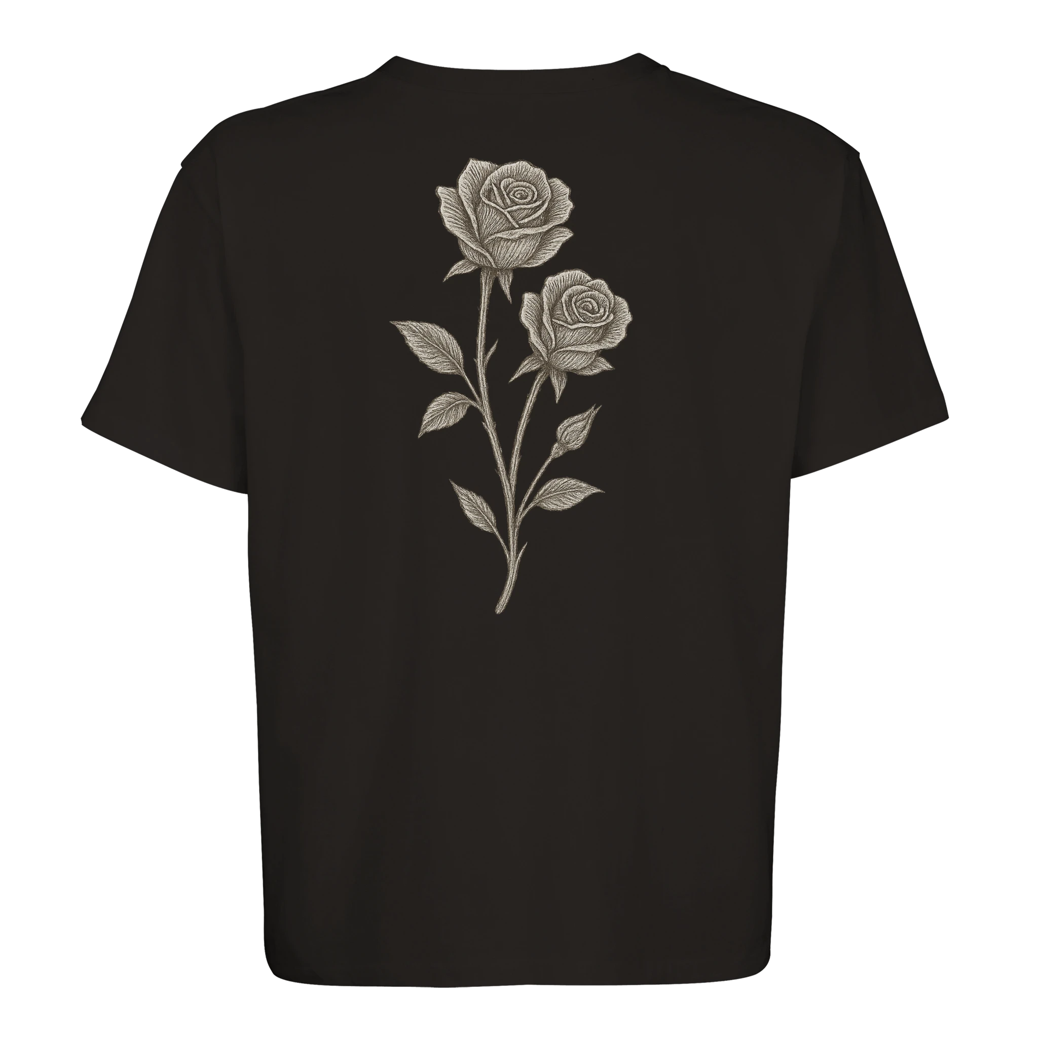 camiseta oversize unisex FIFTY UNITS logo rose black 