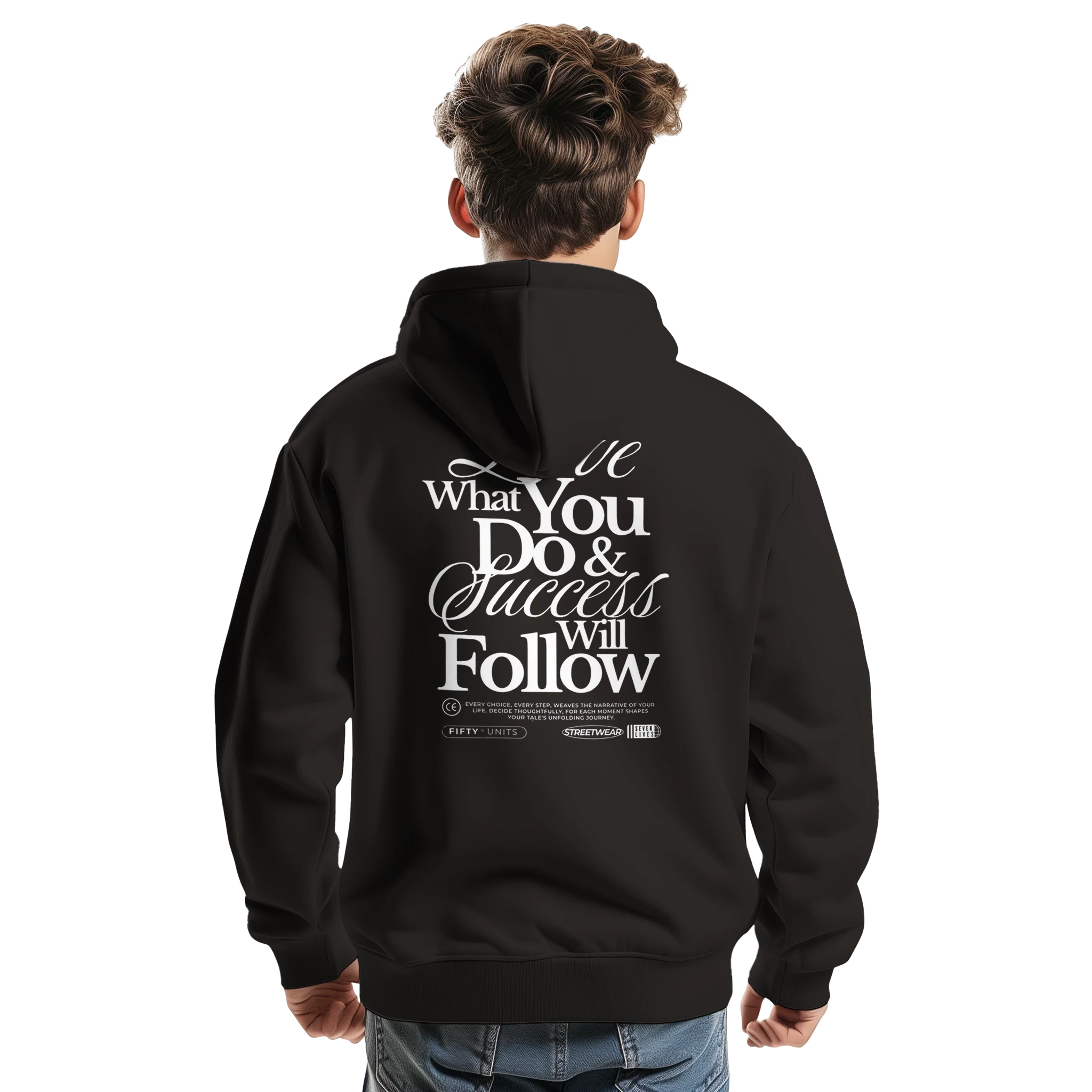 detalle logo fu hoodie fifty units