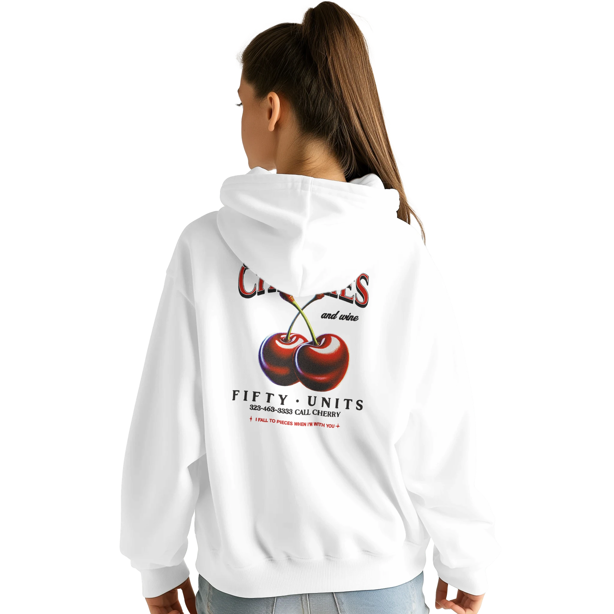lifestyle sudadera con capucha cherries fifty units - chica