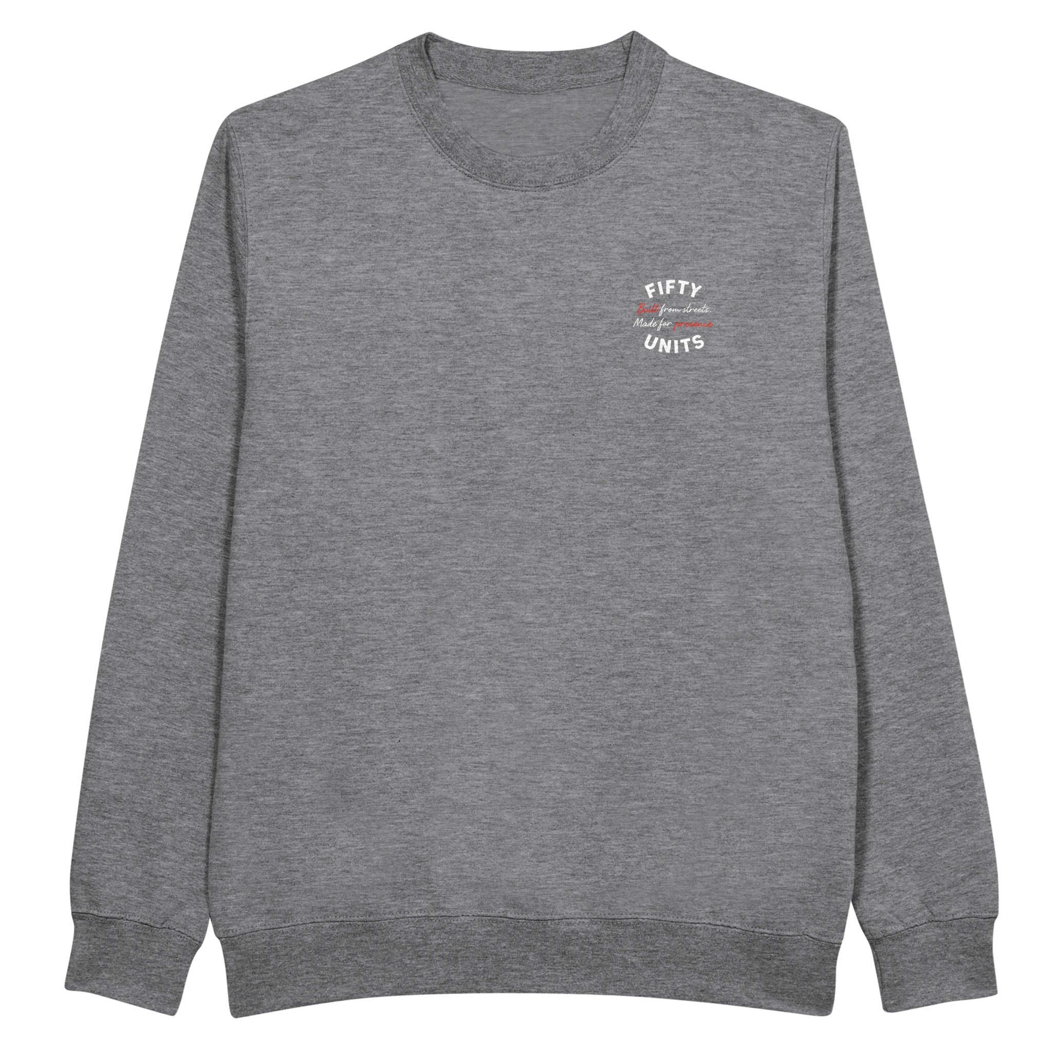 sudadera premium built presence fifty units - grey