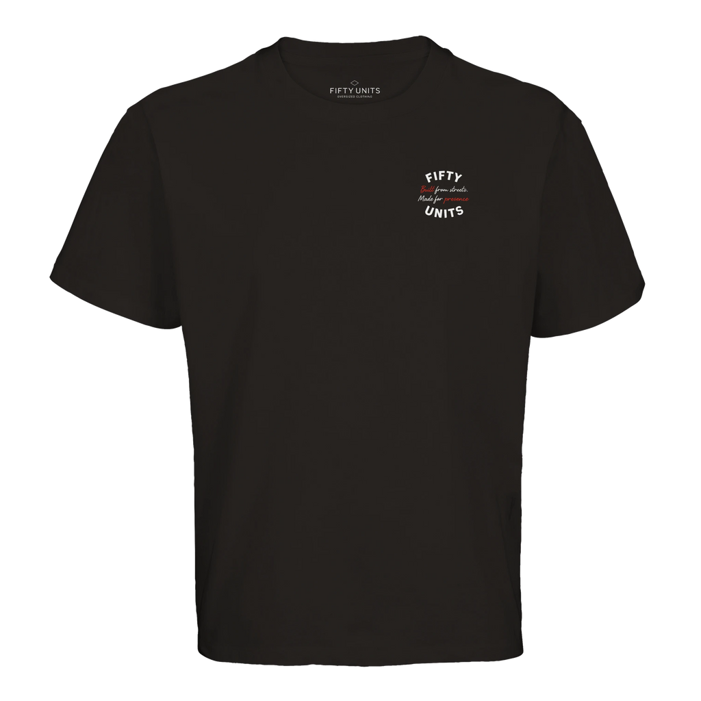camiseta oversize unisex FIFTY UNITS built from street