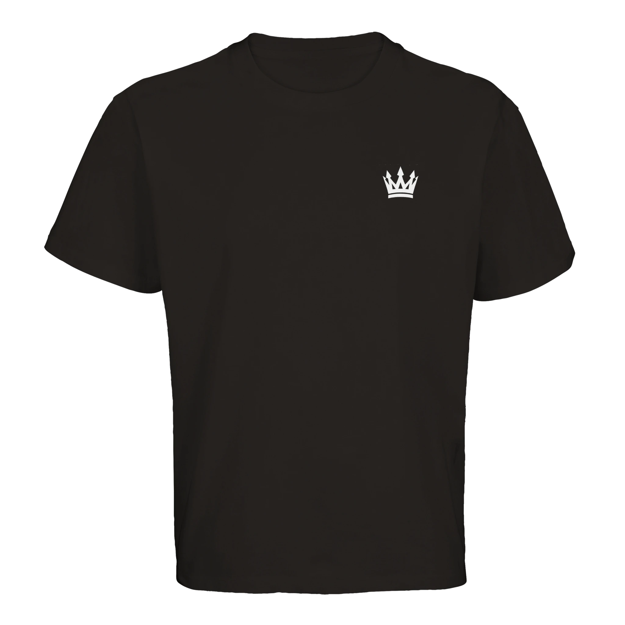 camiseta negra oversize unisex FIFTY UNITS logo corona bordado en blanco