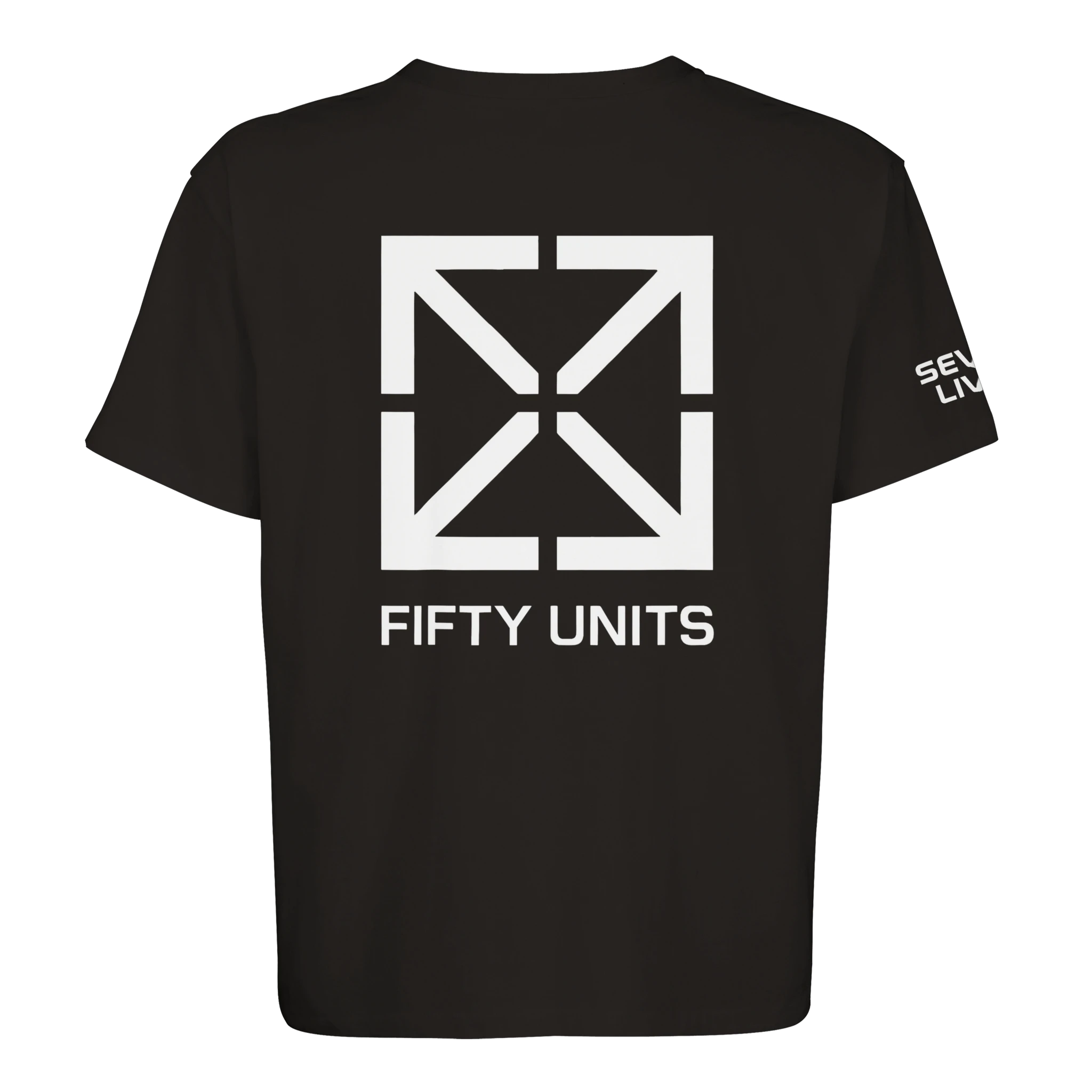 camiseta oversize unisex FIFTY UNITS logo squad black