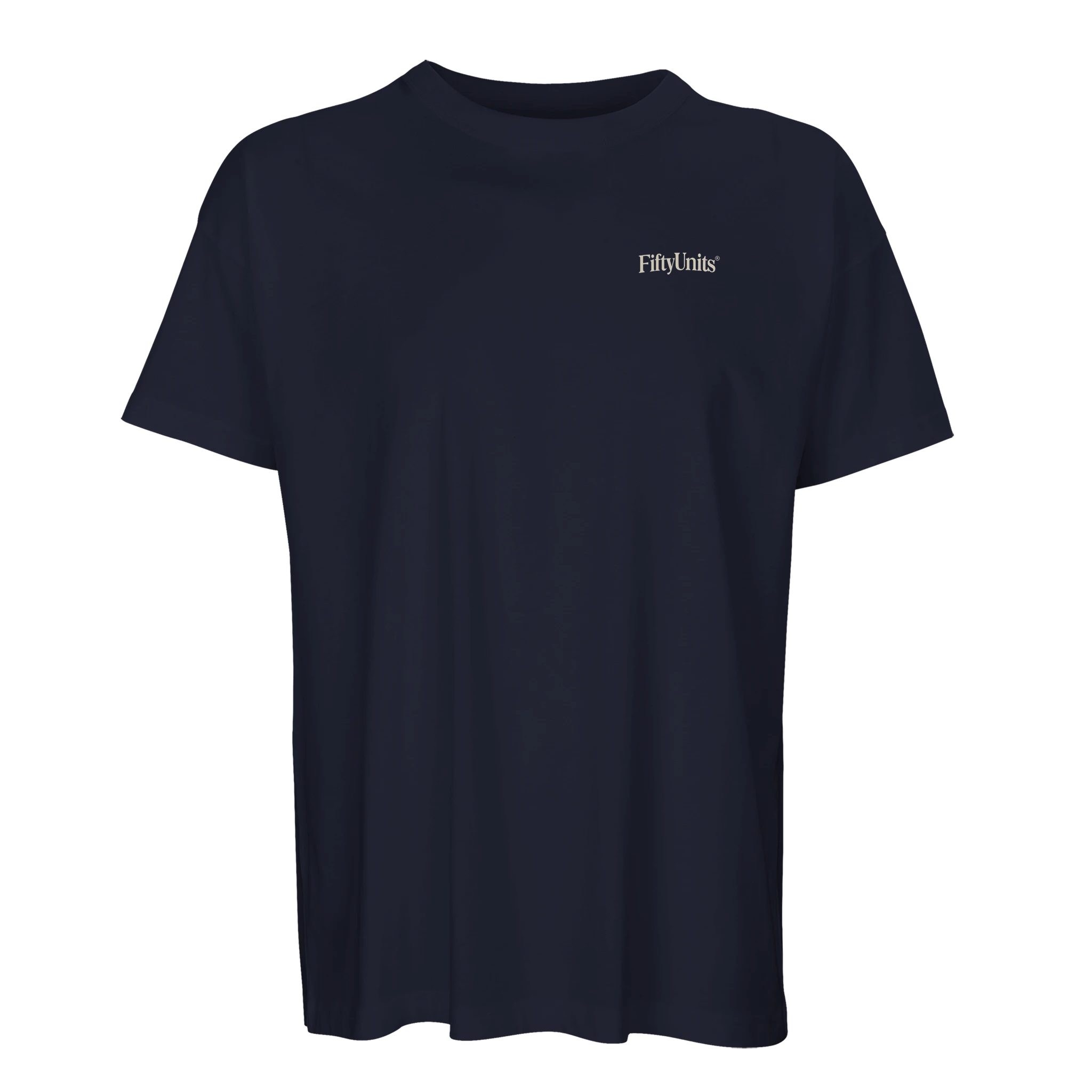 detalle camiseta azul marino oversize authentic