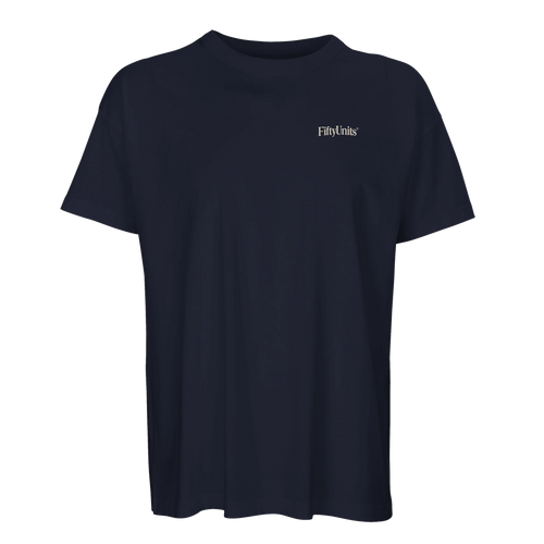 detalle camiseta azul marino oversize authentic