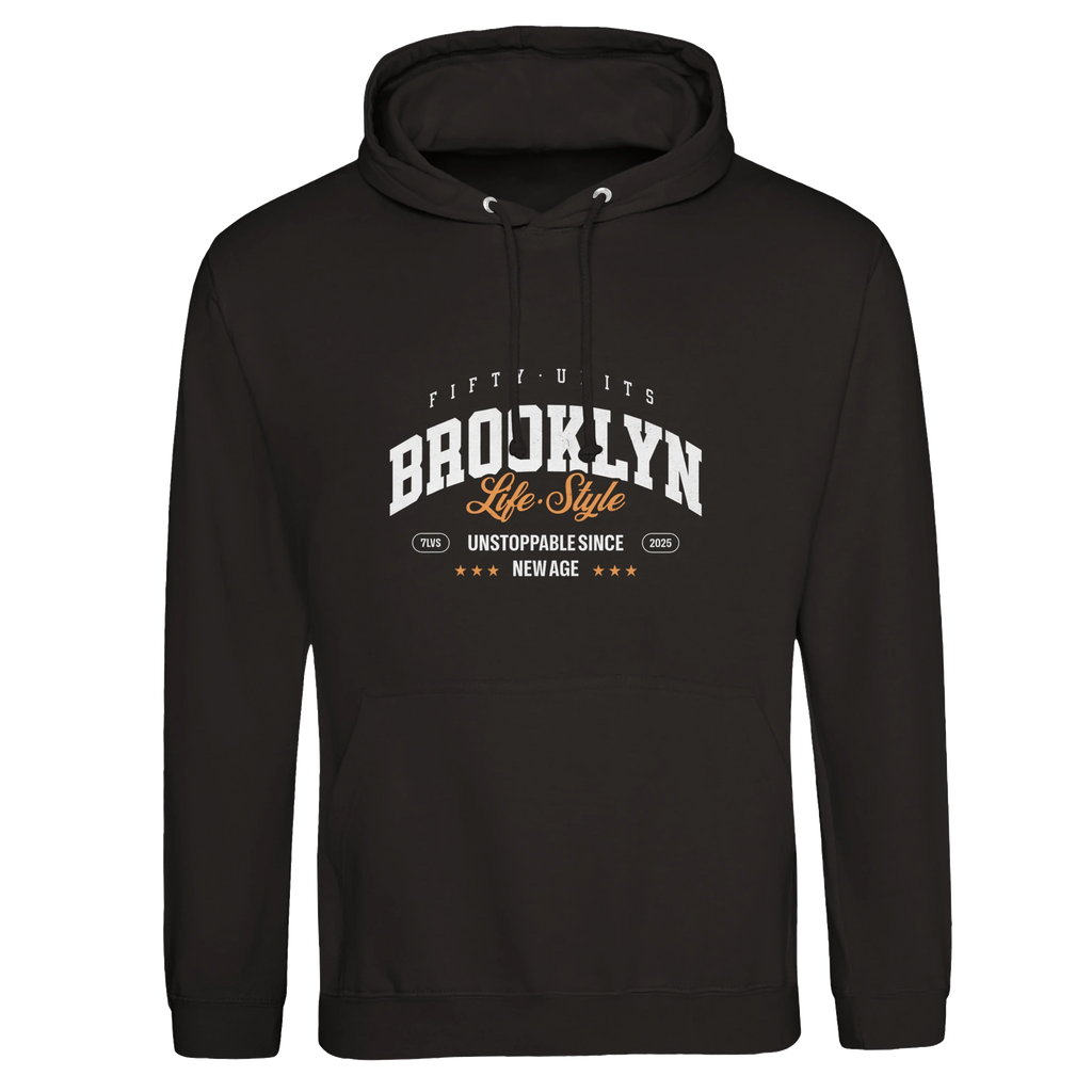 sudadera con capucha brooklyn fifty units - black