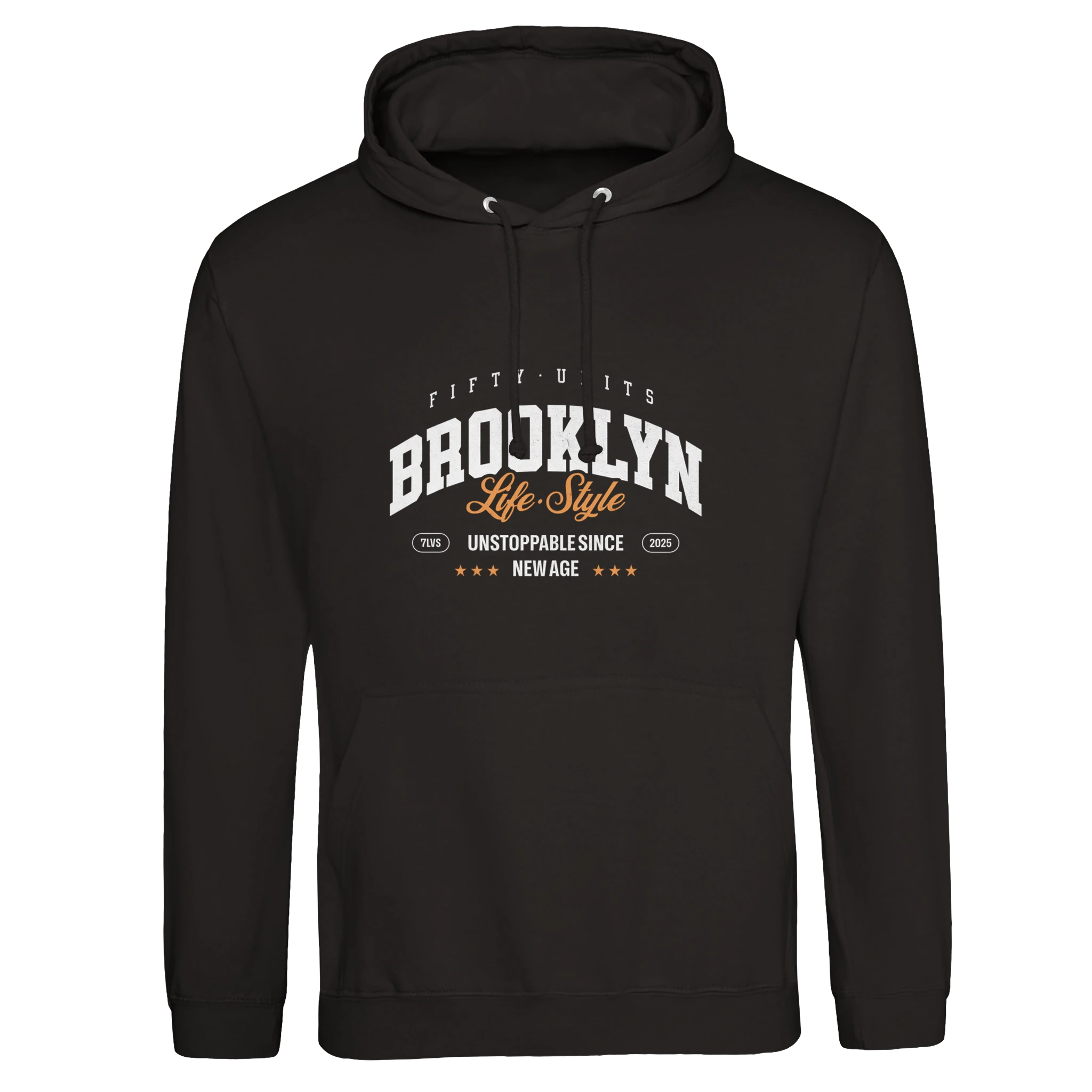 sudadera con capucha brooklyn fifty units - black