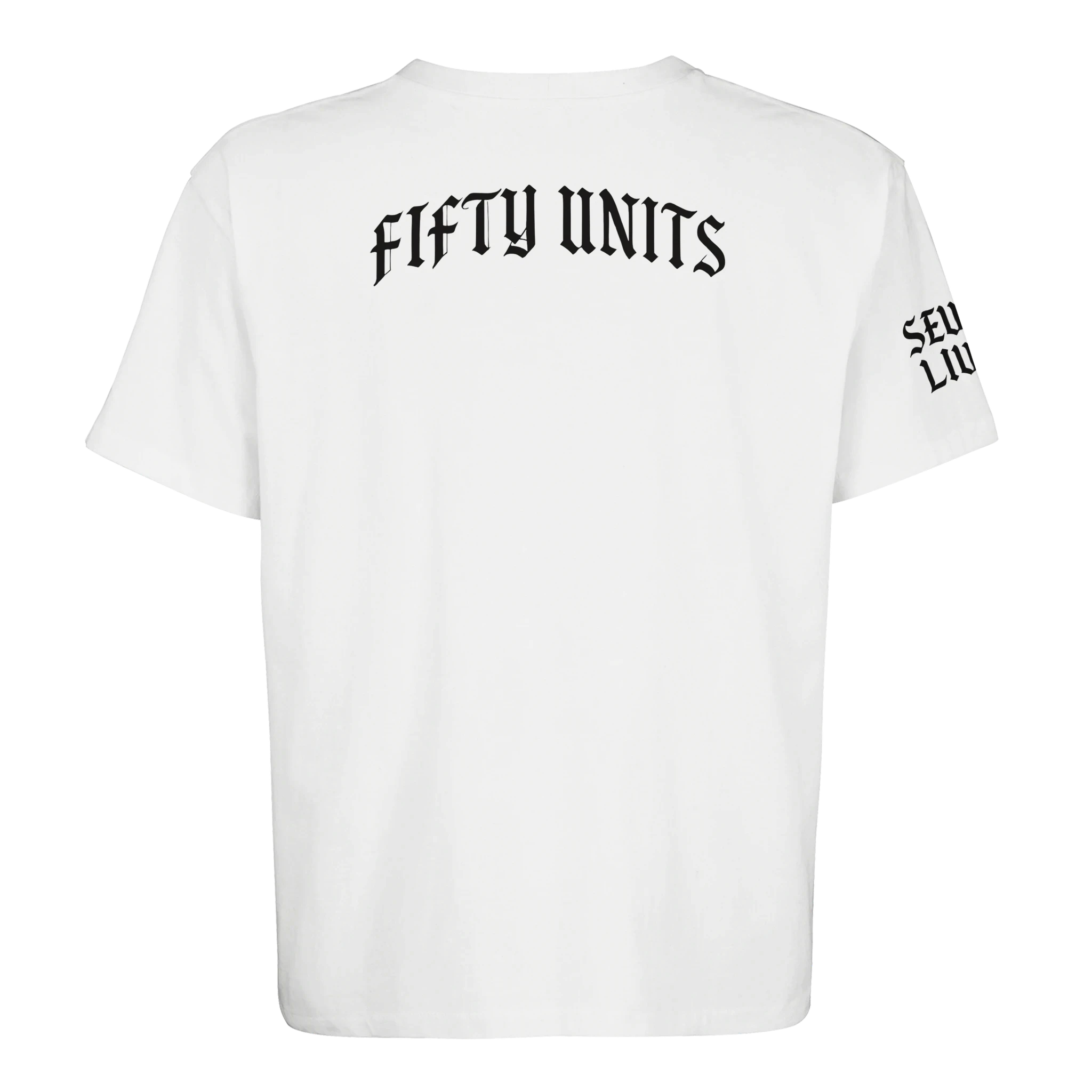camiseta oversize unisex FIFTY UNITS logo FU x SL white