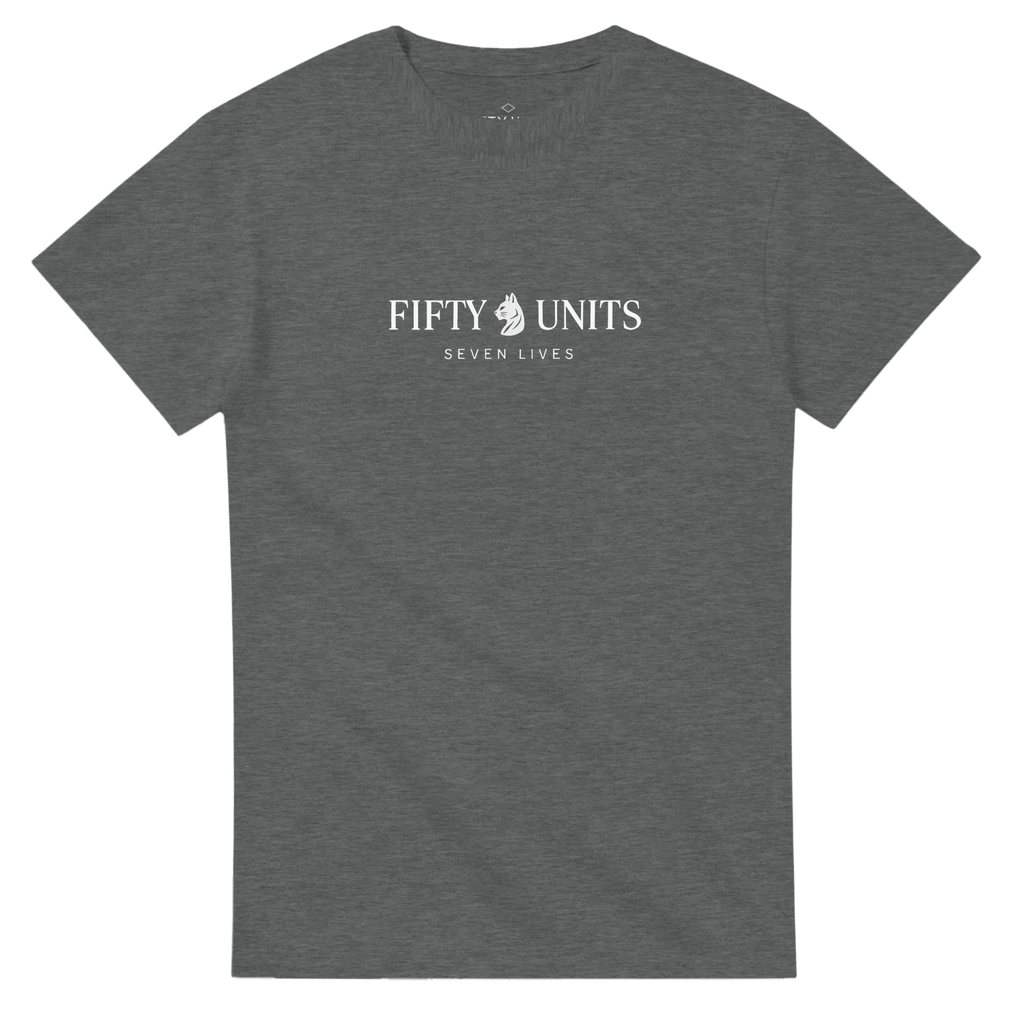 camiseta unisex fifty units x seven lives grafito