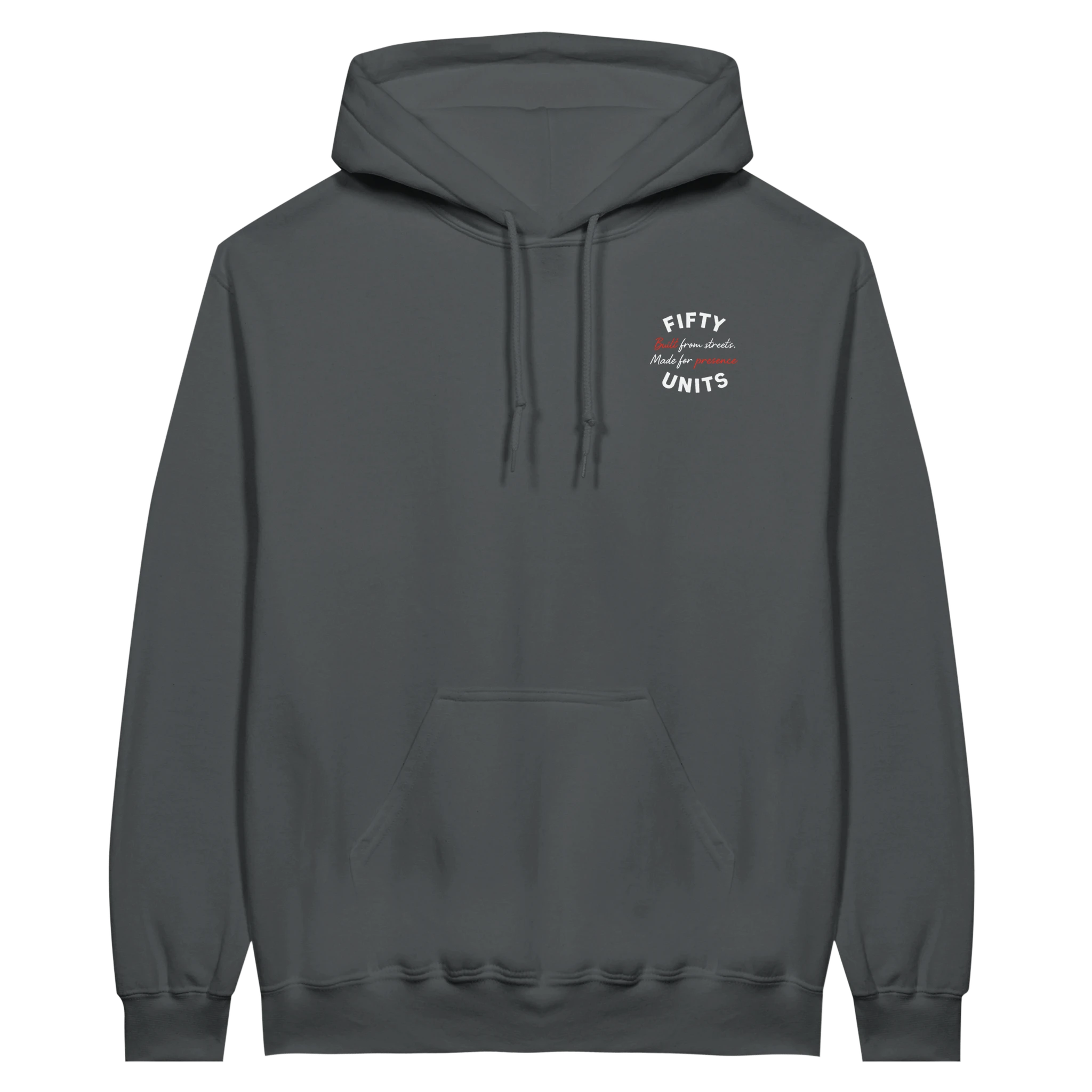 sudadera con capucha built presence fifty units - grey