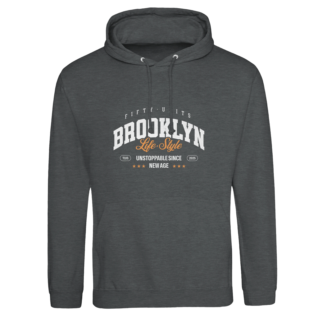 sudadera con capucha brooklyn fifty units - gris oscuro