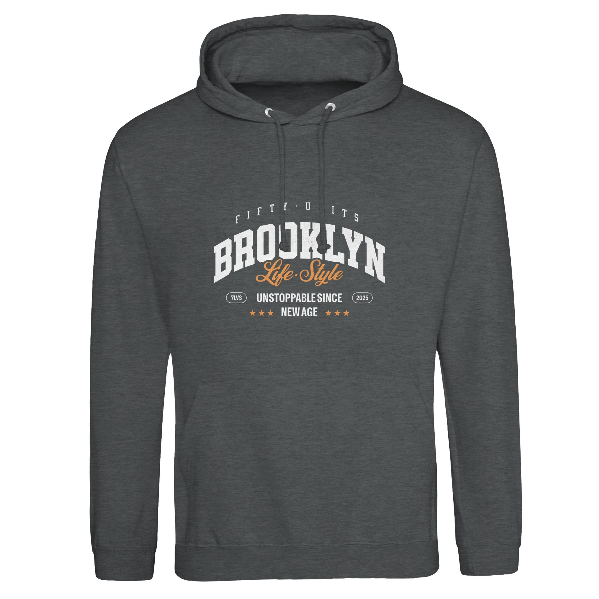 sudadera con capucha brooklyn fifty units - gris oscuro