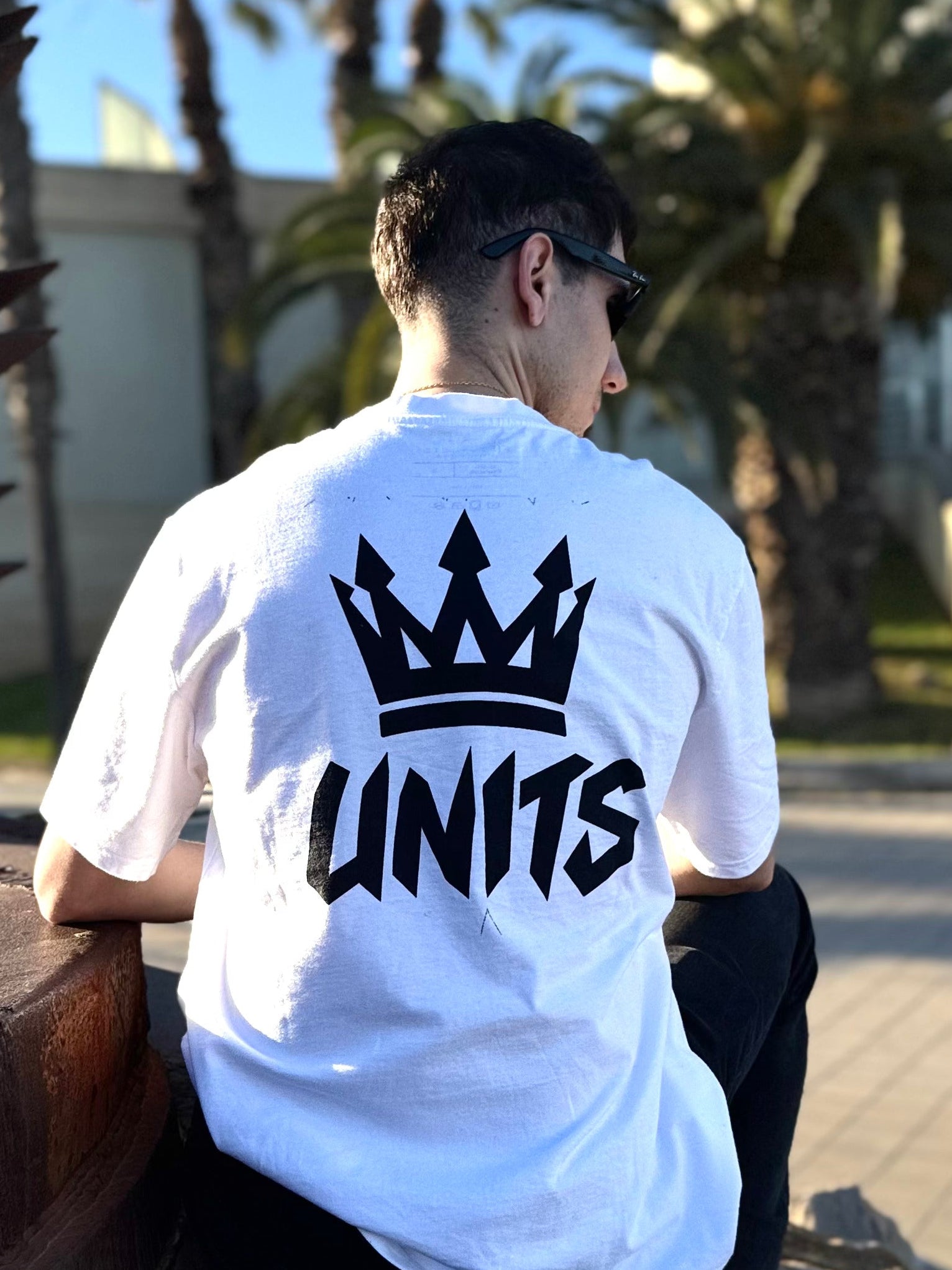 Unisex T-shirt Oversize logo 'Corona' Black &amp; White | FIFTY UNITS