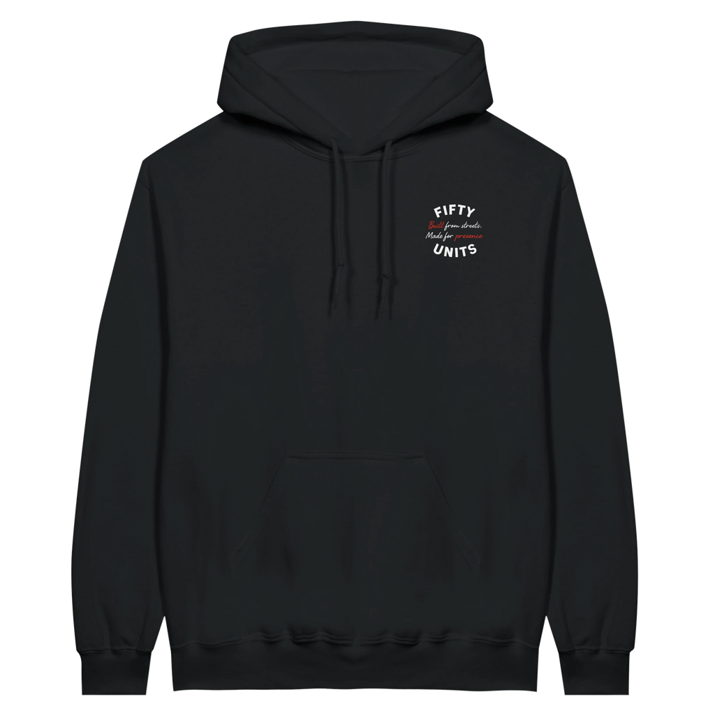 sudadera con capucha built presence fifty units - negro