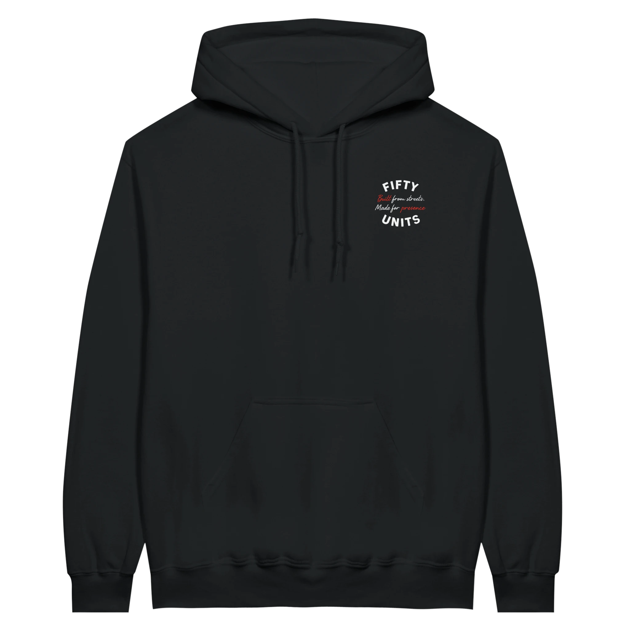 sudadera con capucha built presence fifty units - negro
