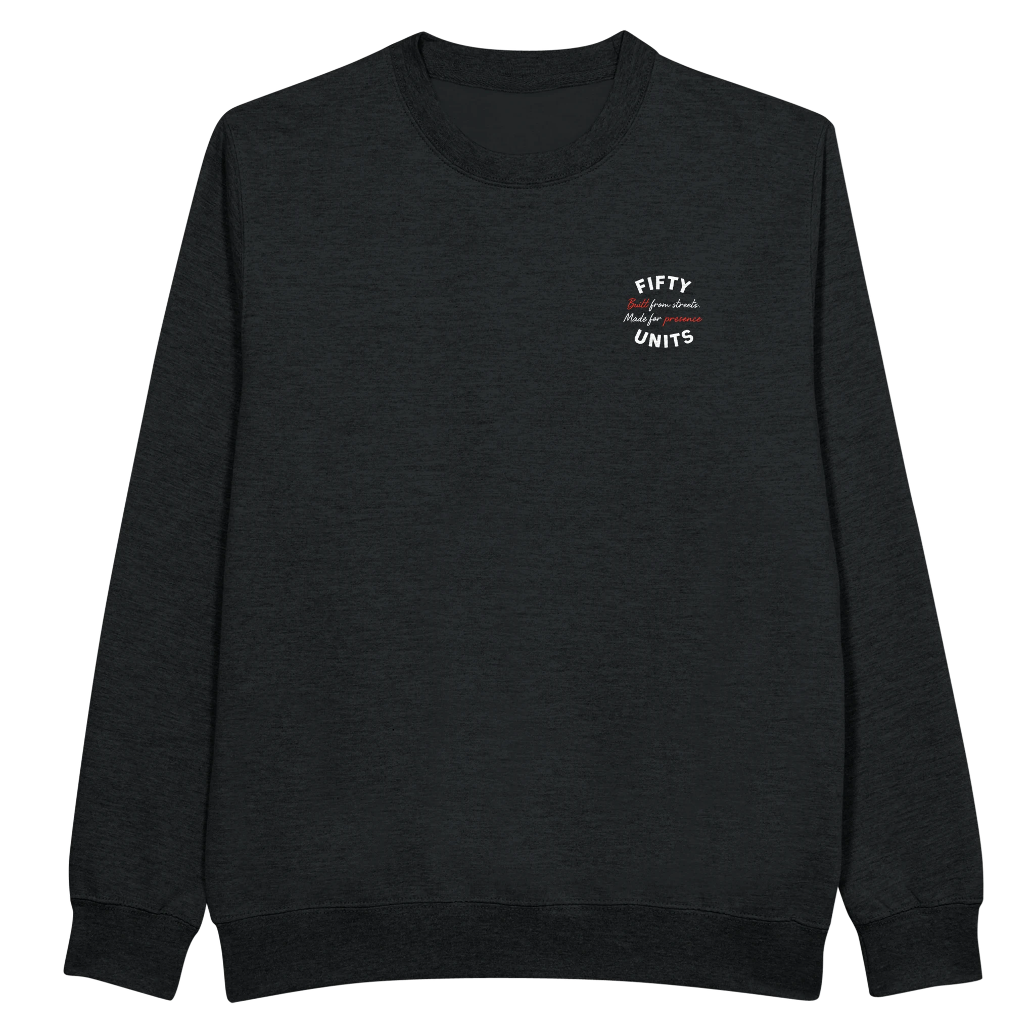 sudadera premium built presence fifty units - black