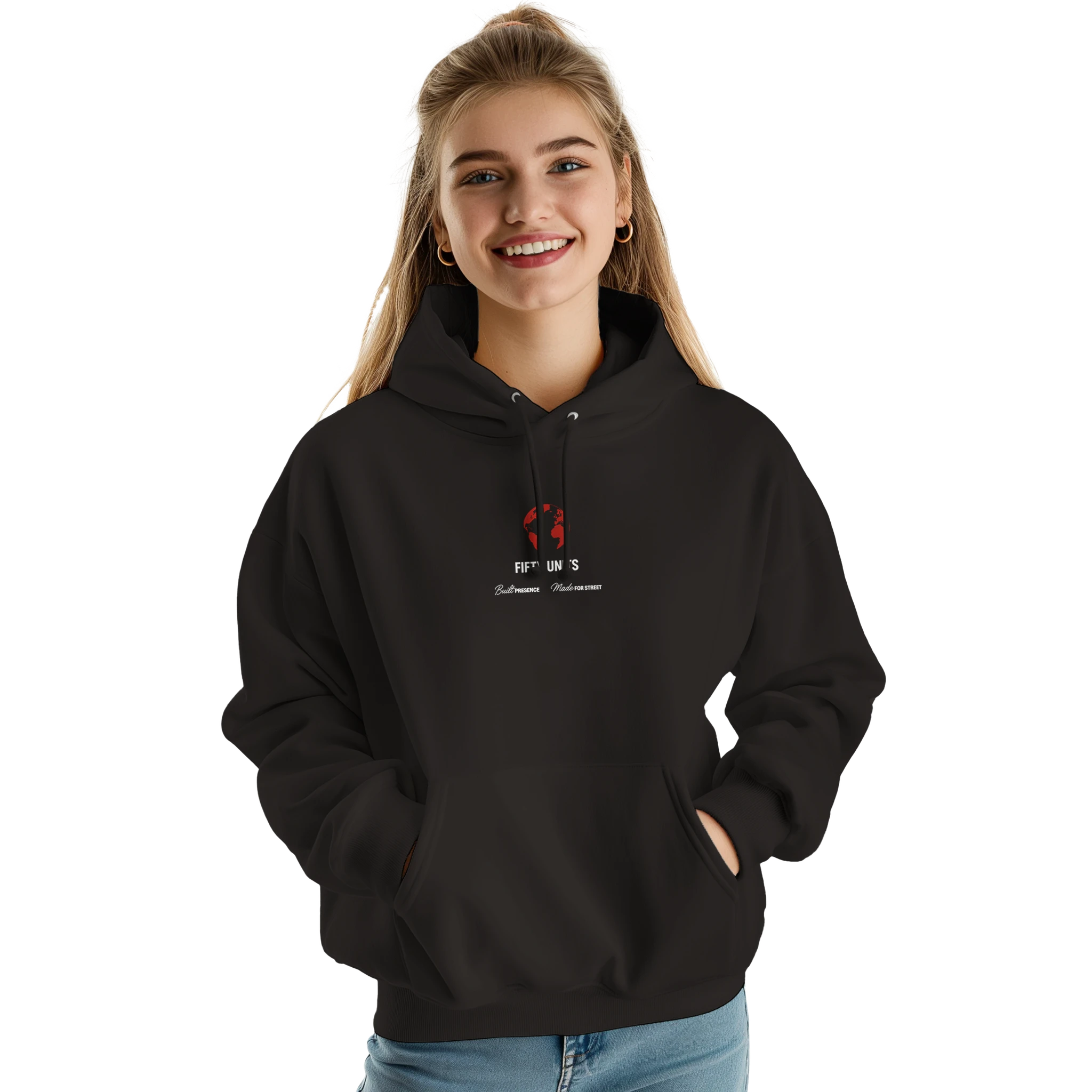 estilo urbano con sudadera worldwide fifty units - chica