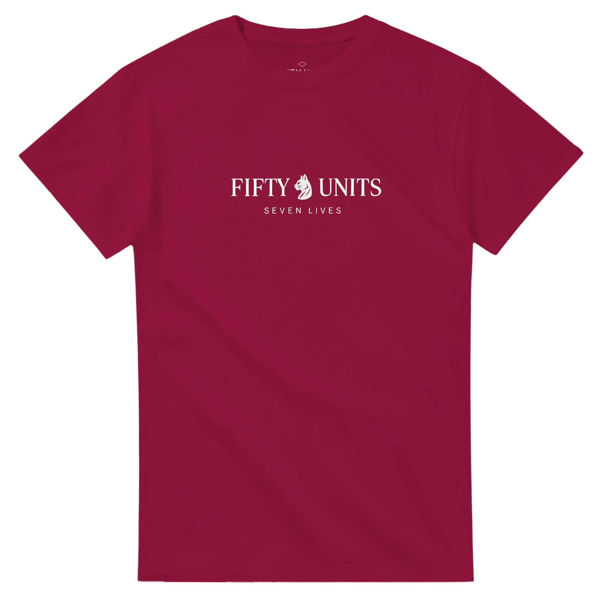 camiseta unisex fifty units x seven lives - rojizo