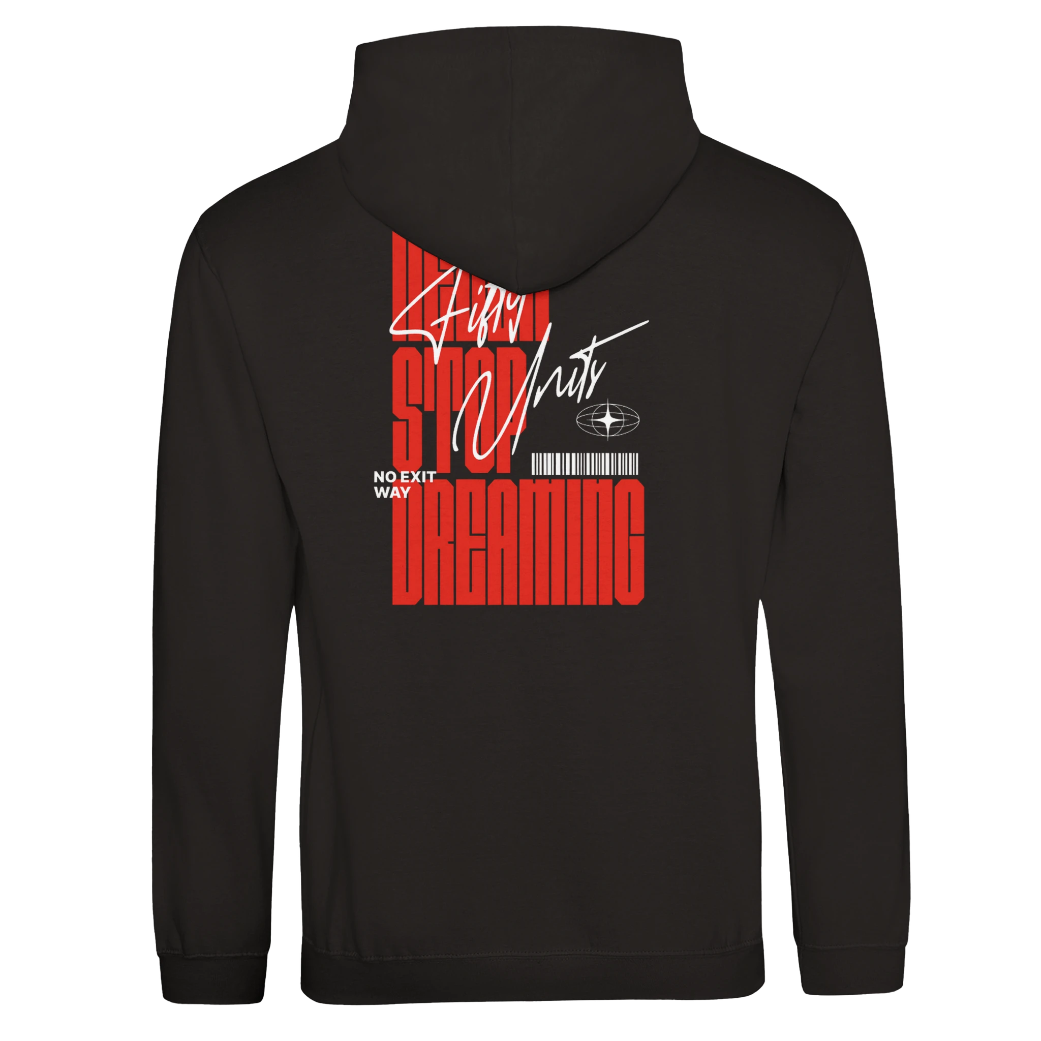 sudadera con capucha never stop fifty units - black