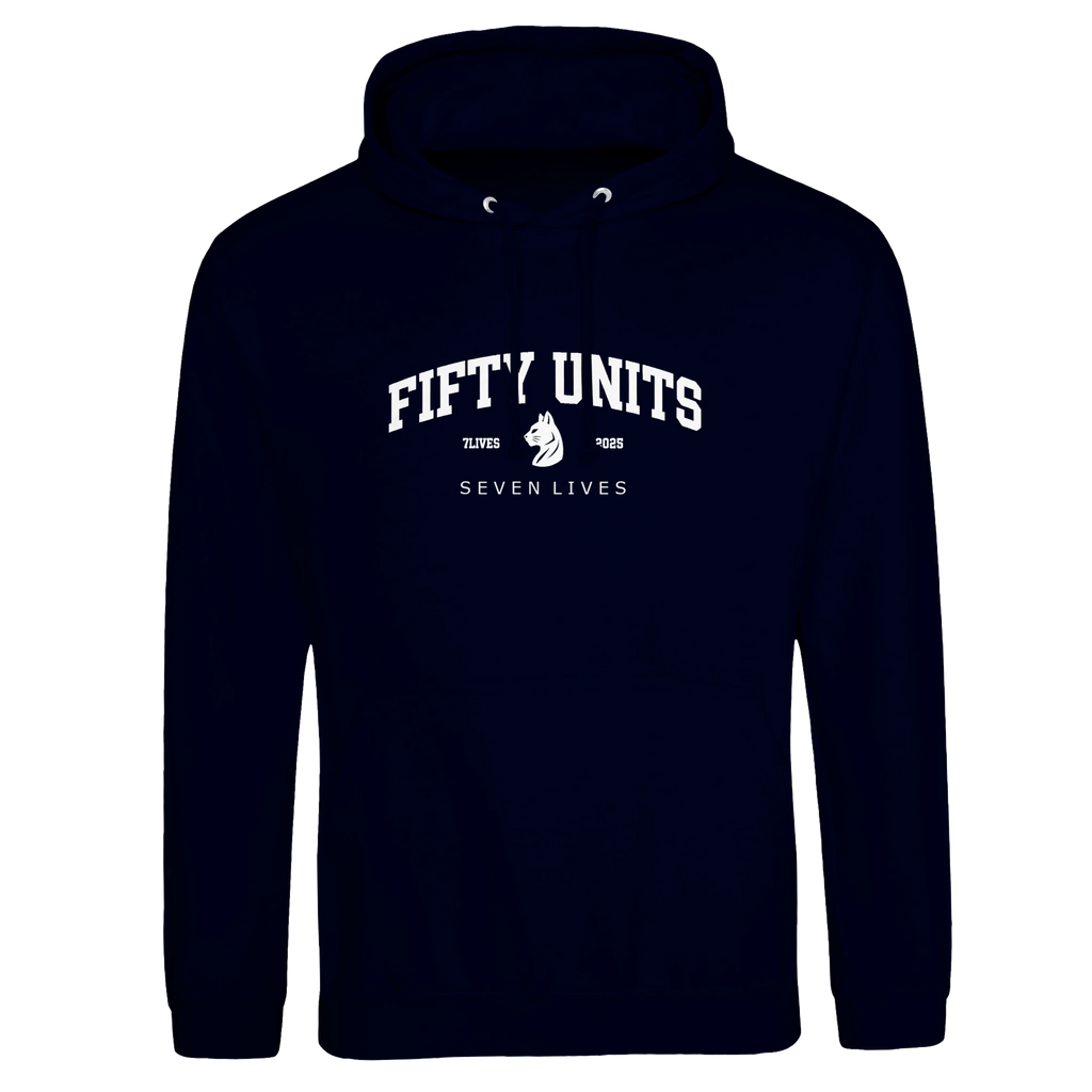 sudadera capucha fu x 7lvs fifty units frontal - navy