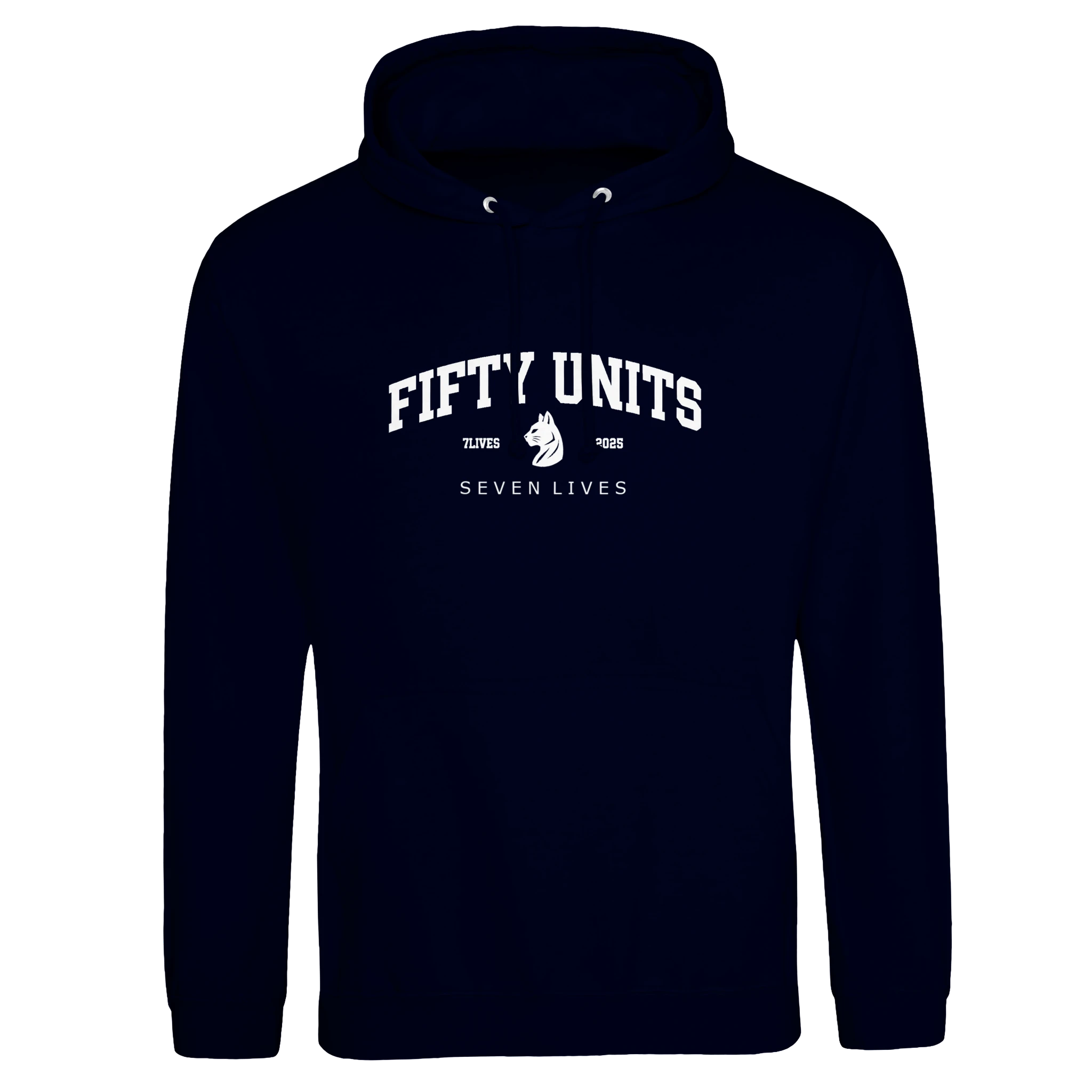 sudadera capucha fu x 7lvs fifty units frontal - navy