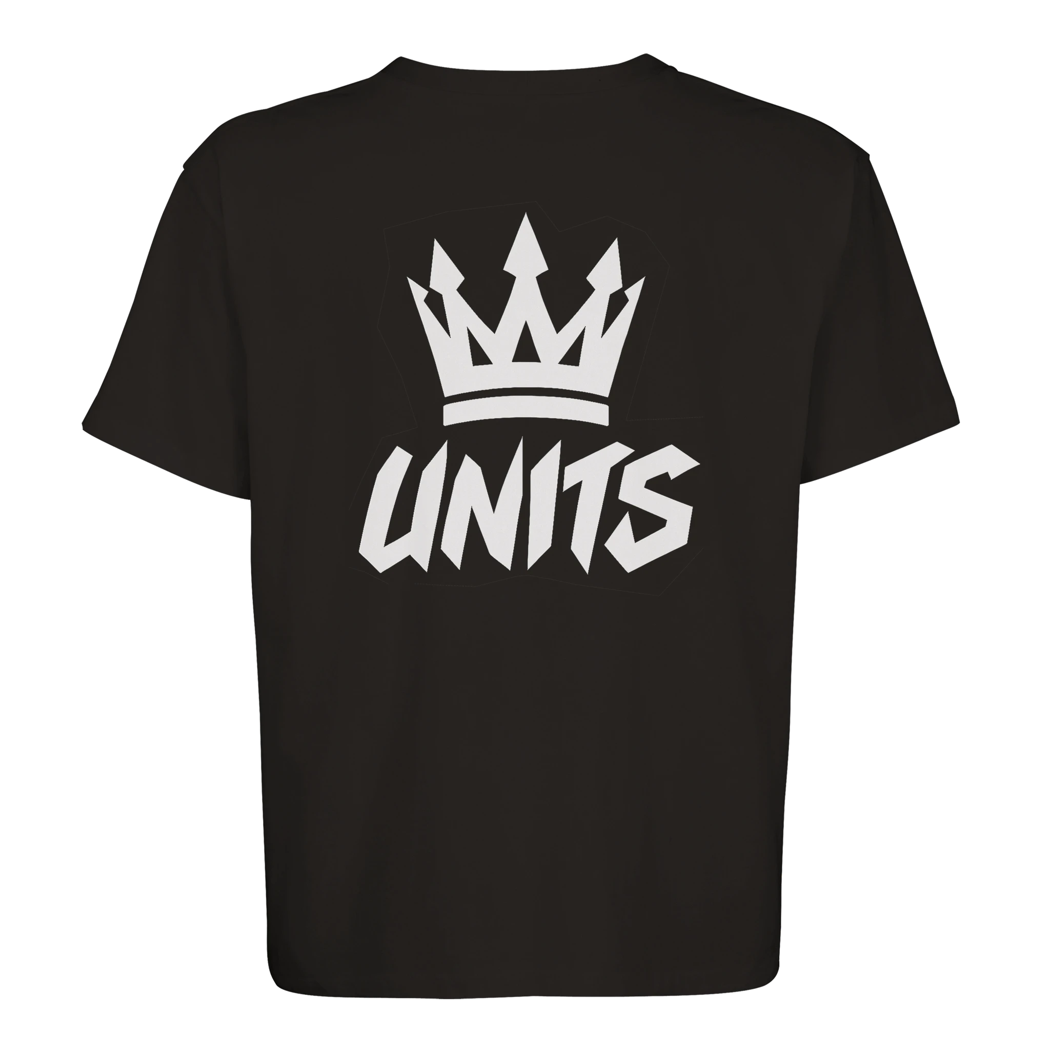 camiseta oversize unisex FIFTY UNITS logo corona black