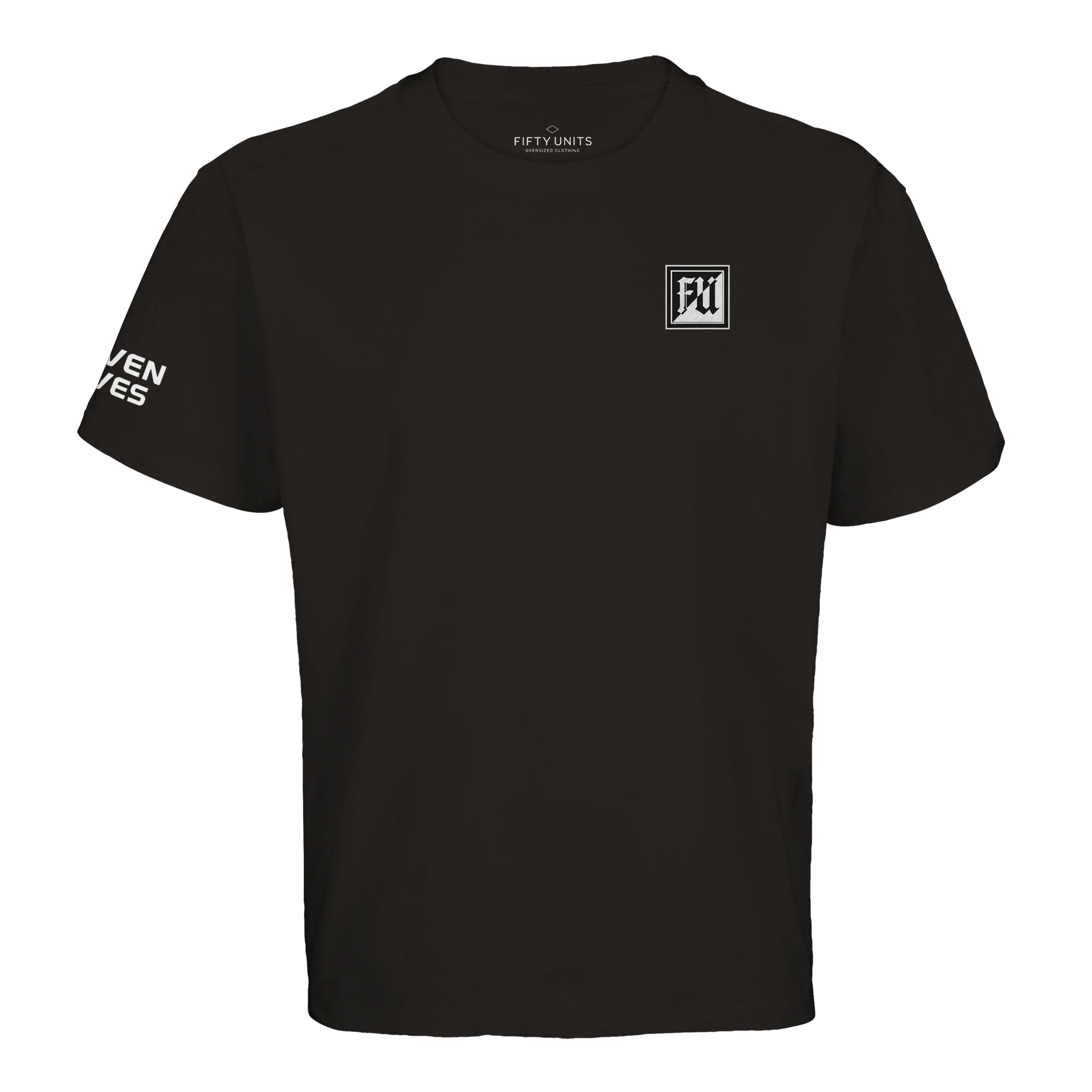 detalle logo squad camiseta oversize negra