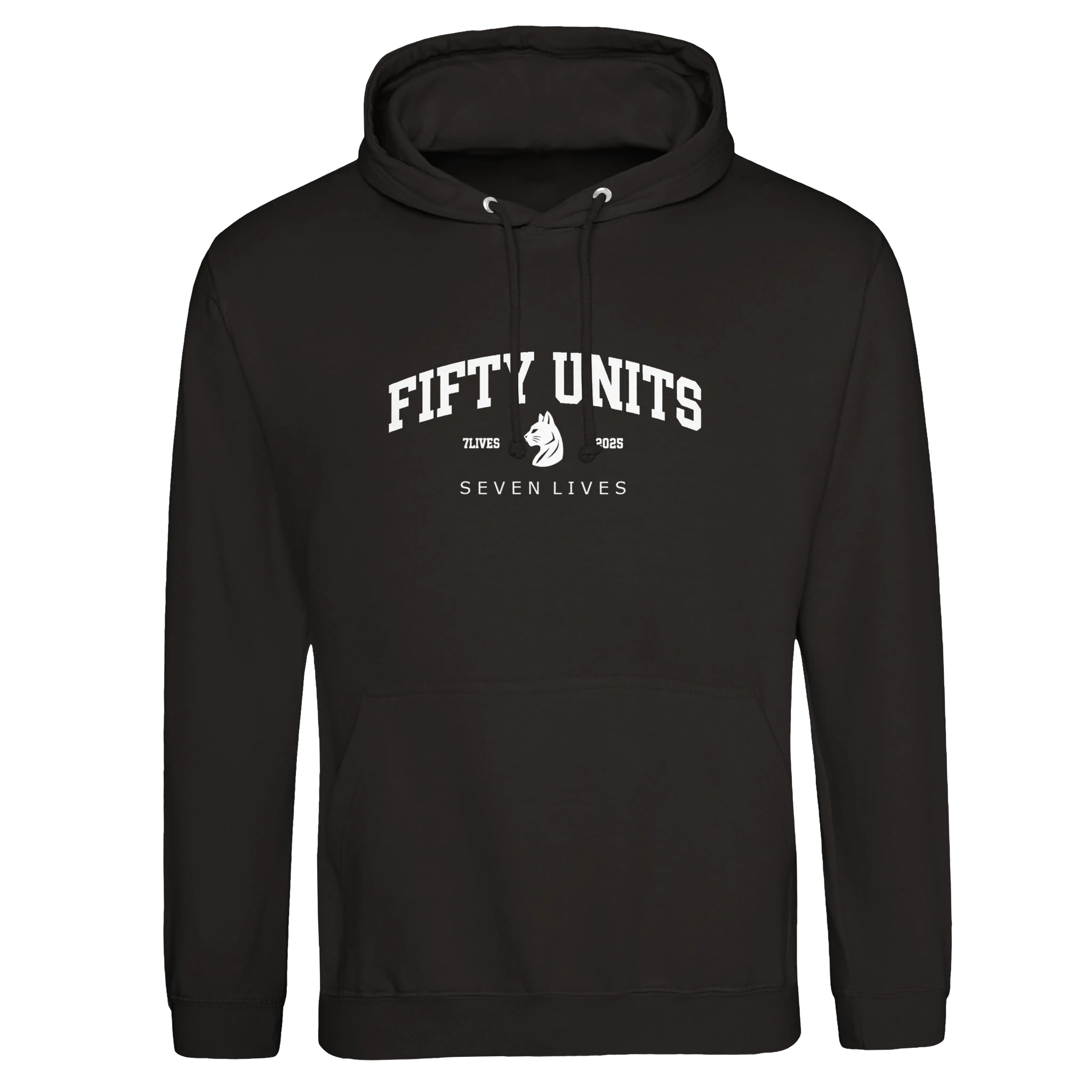 sudadera capucha fu x 7lvs fifty units frontal - deep black