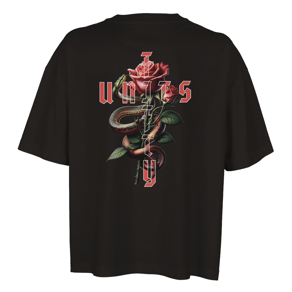 Camiseta Oversize Crop Rose & Snake Unisex | FIFTY UNITS