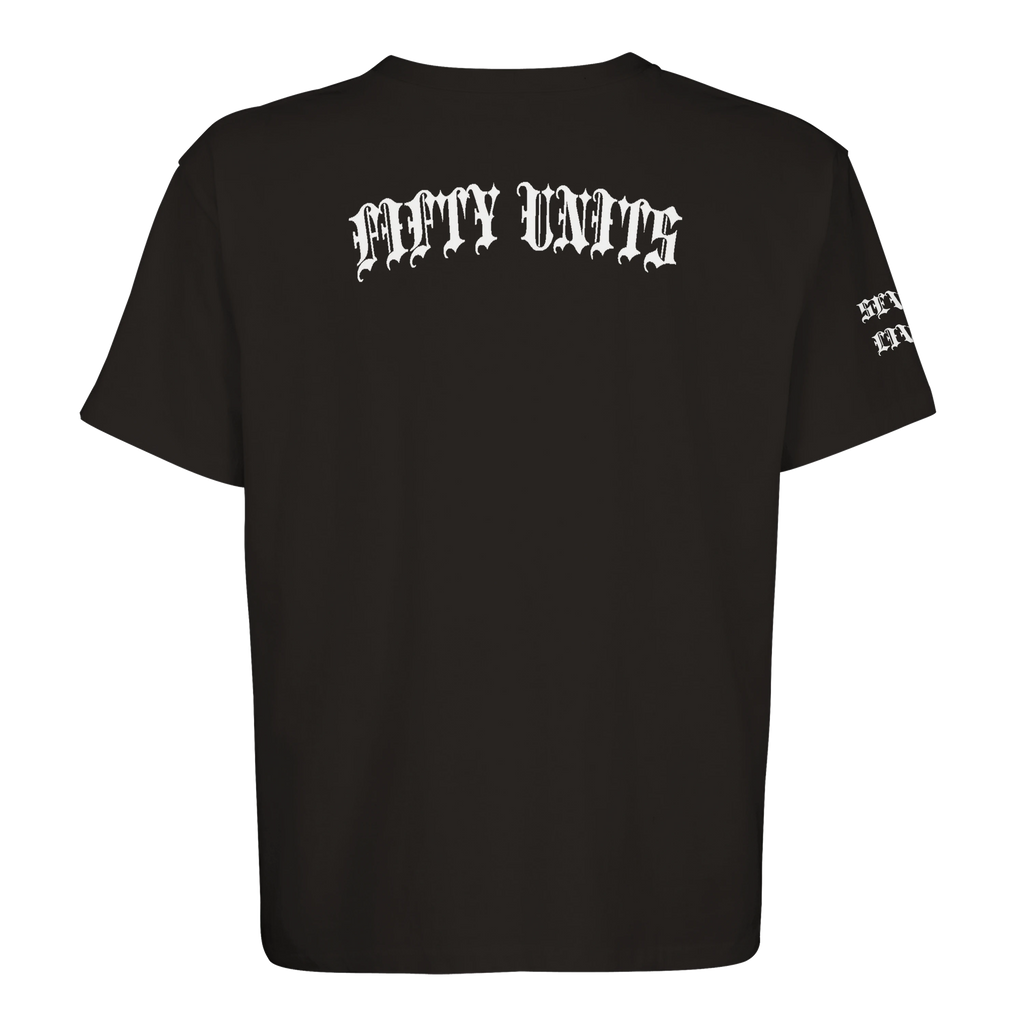 Camiseta unisex Oversize logo 'FU x SL' Black & White| FIFTY UNITS
