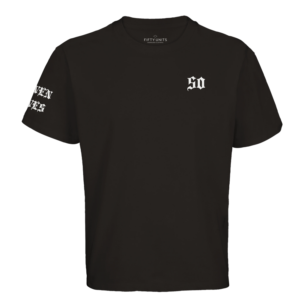 Camiseta unisex Oversize logo 'FU x SL' Black & White| FIFTY UNITS