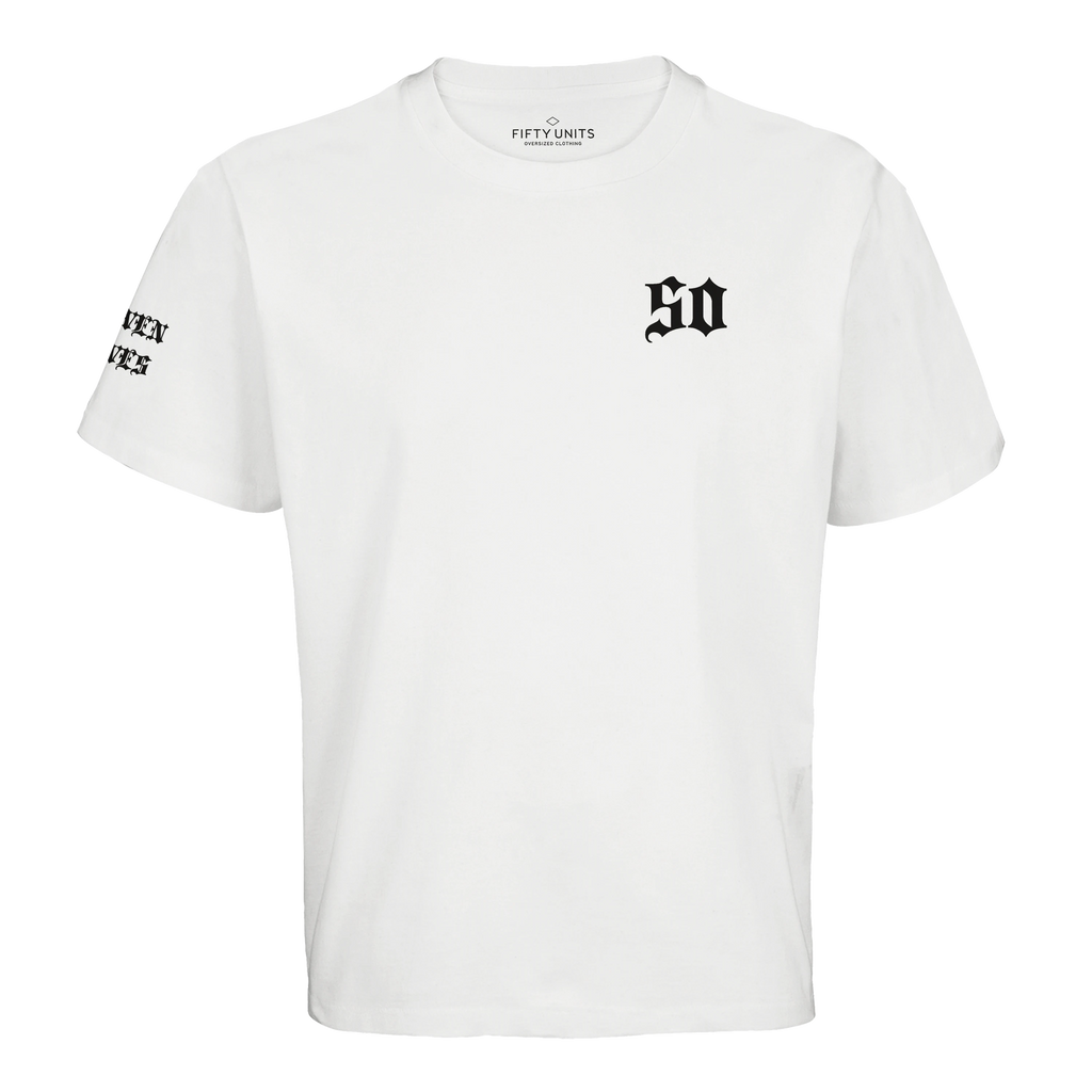 Camiseta unisex Oversize logo 'FU x SL' Black & White| FIFTY UNITS