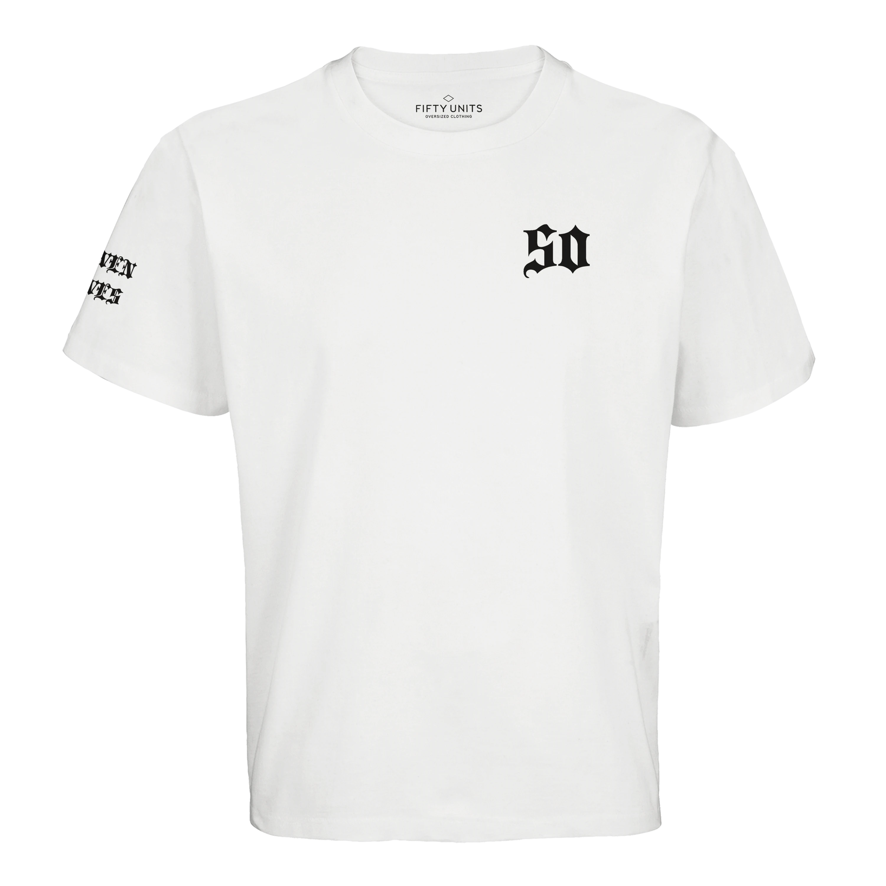 Camiseta unisex Oversize logo 'FU x SL' Black & White| FIFTY UNITS