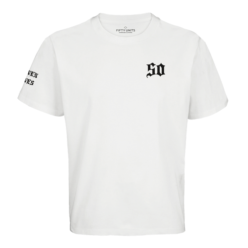Camiseta unisex Oversize logo 'FU x SL' Black & White| FIFTY UNITS