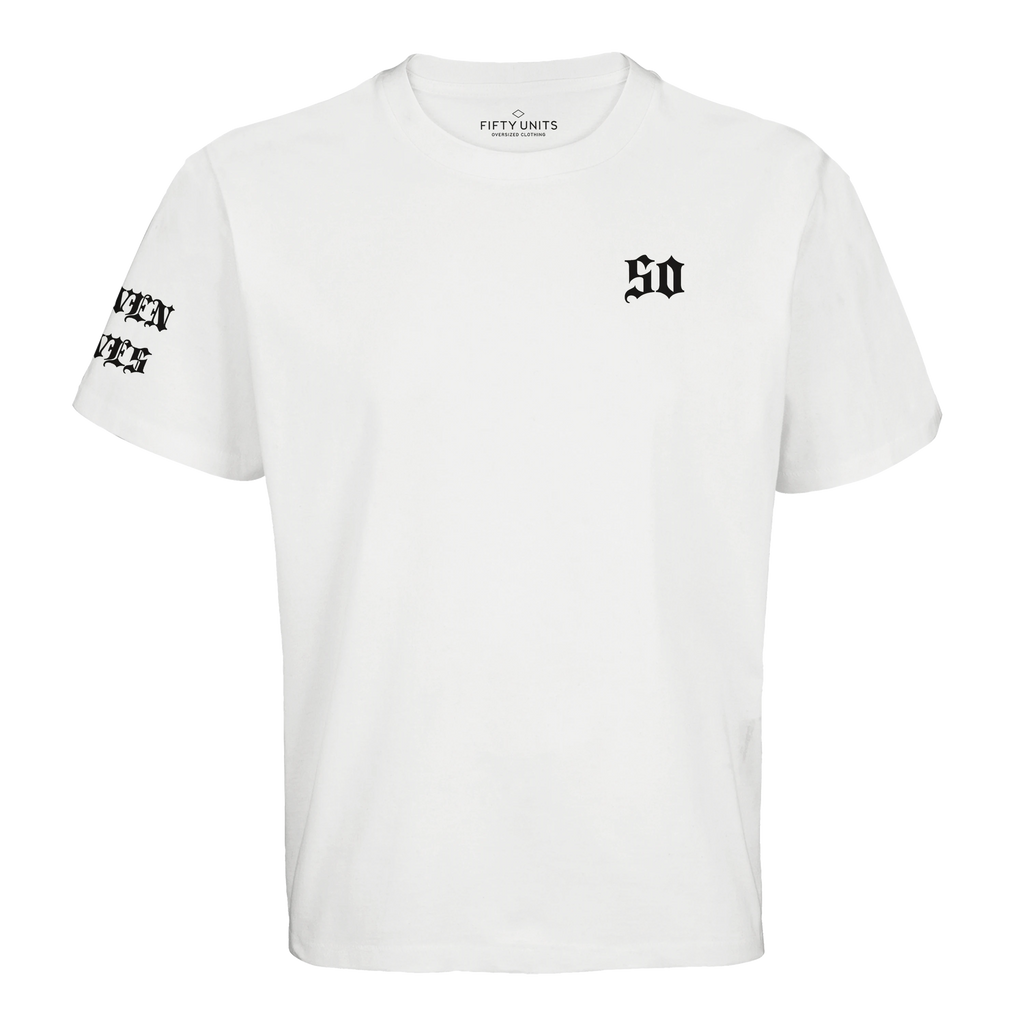 Camiseta unisex Oversize logo 'FU x SL' Black & White| FIFTY UNITS