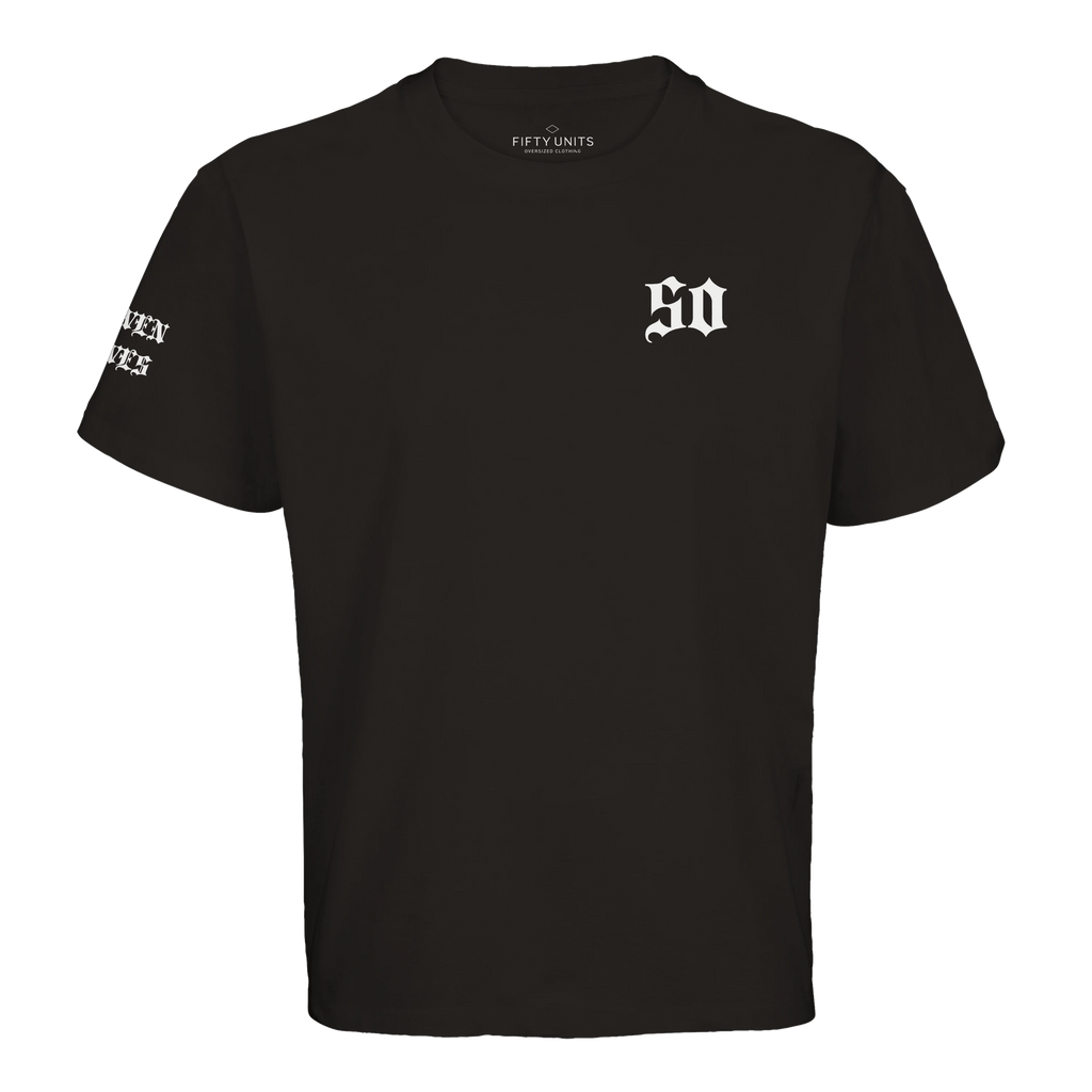 Camiseta unisex Oversize logo 'FU x SL' Black & White| FIFTY UNITS