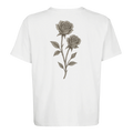 camiseta oversize unisex FIFTY UNITS logo rose white