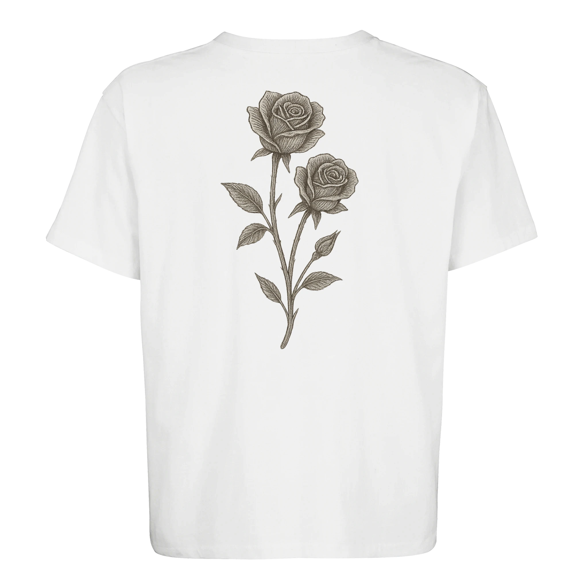camiseta oversize unisex FIFTY UNITS logo rose white