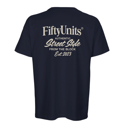 camiseta oversize unisex FIFTY UNITS authentic navy