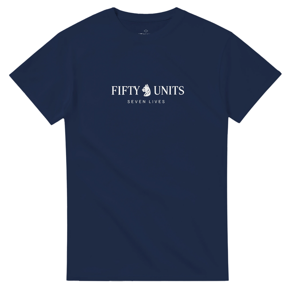 camiseta unisex fifty units x seven lives - navy