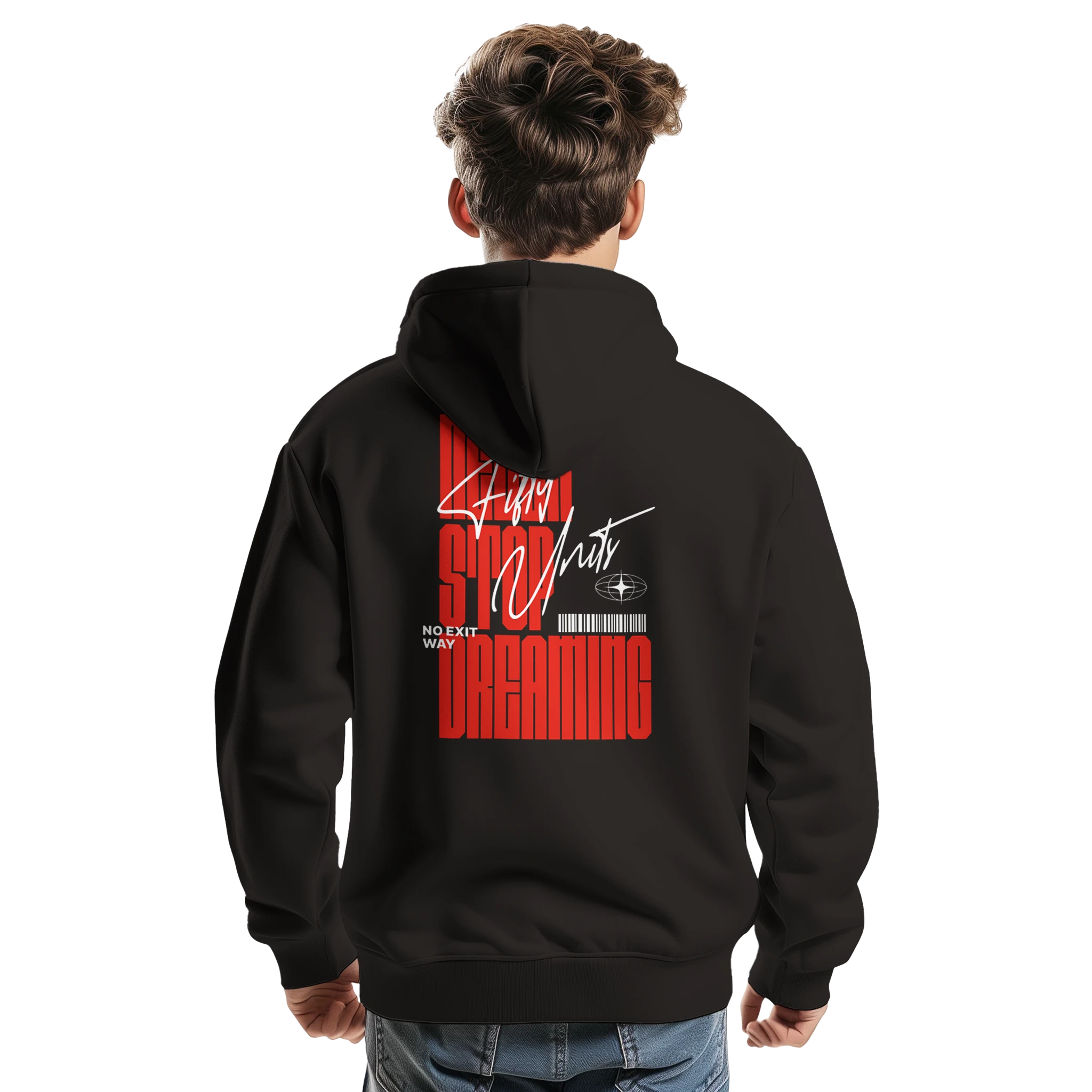 look urbano con hoodie never stop - chico